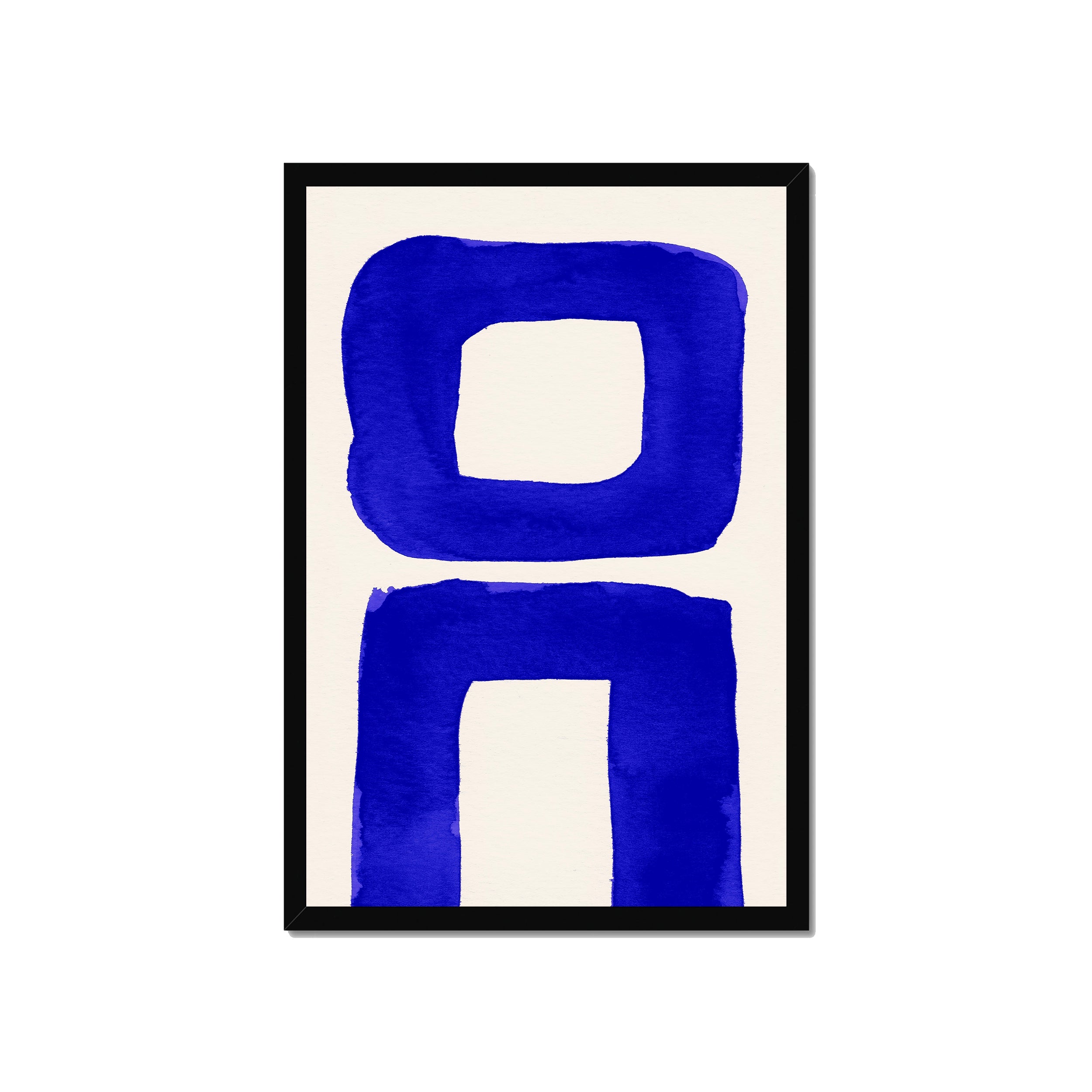 Ink Composition 21 blue ink print, 40x60cm, in a black box frame, ready to hang.