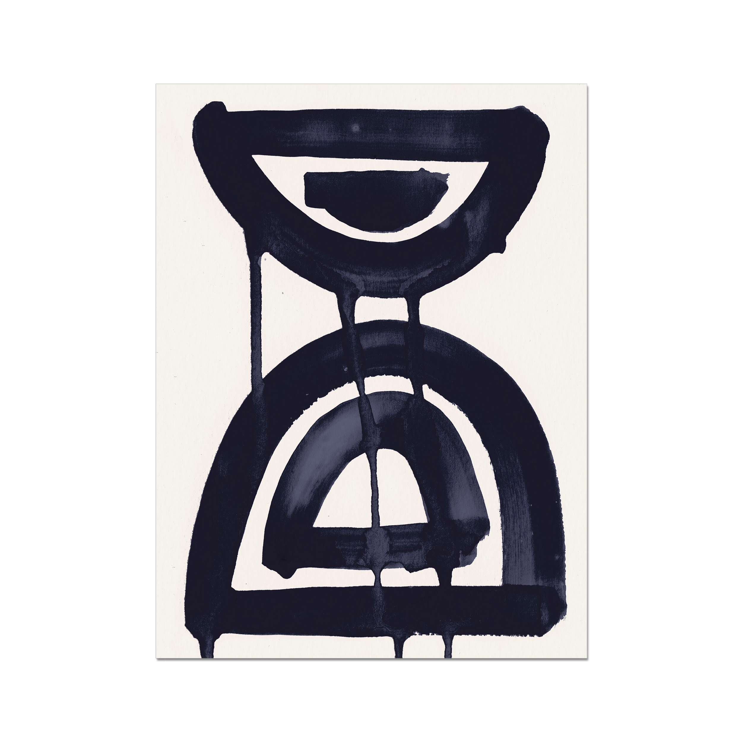 Ink Composition 07 black abstract wall art print vertical fine art giclée