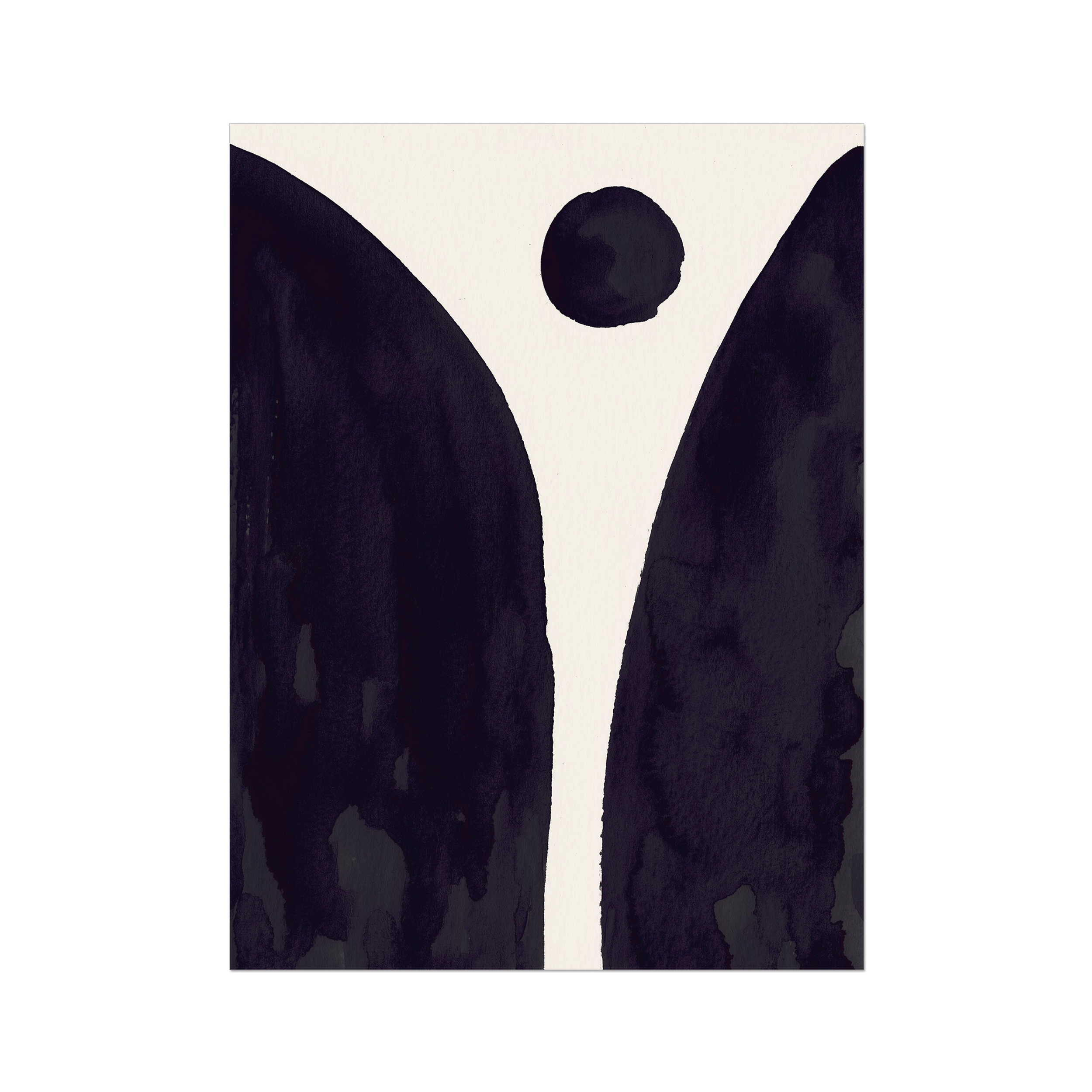 Ink Composition 08 black abstract wall art print vertical fine art giclée