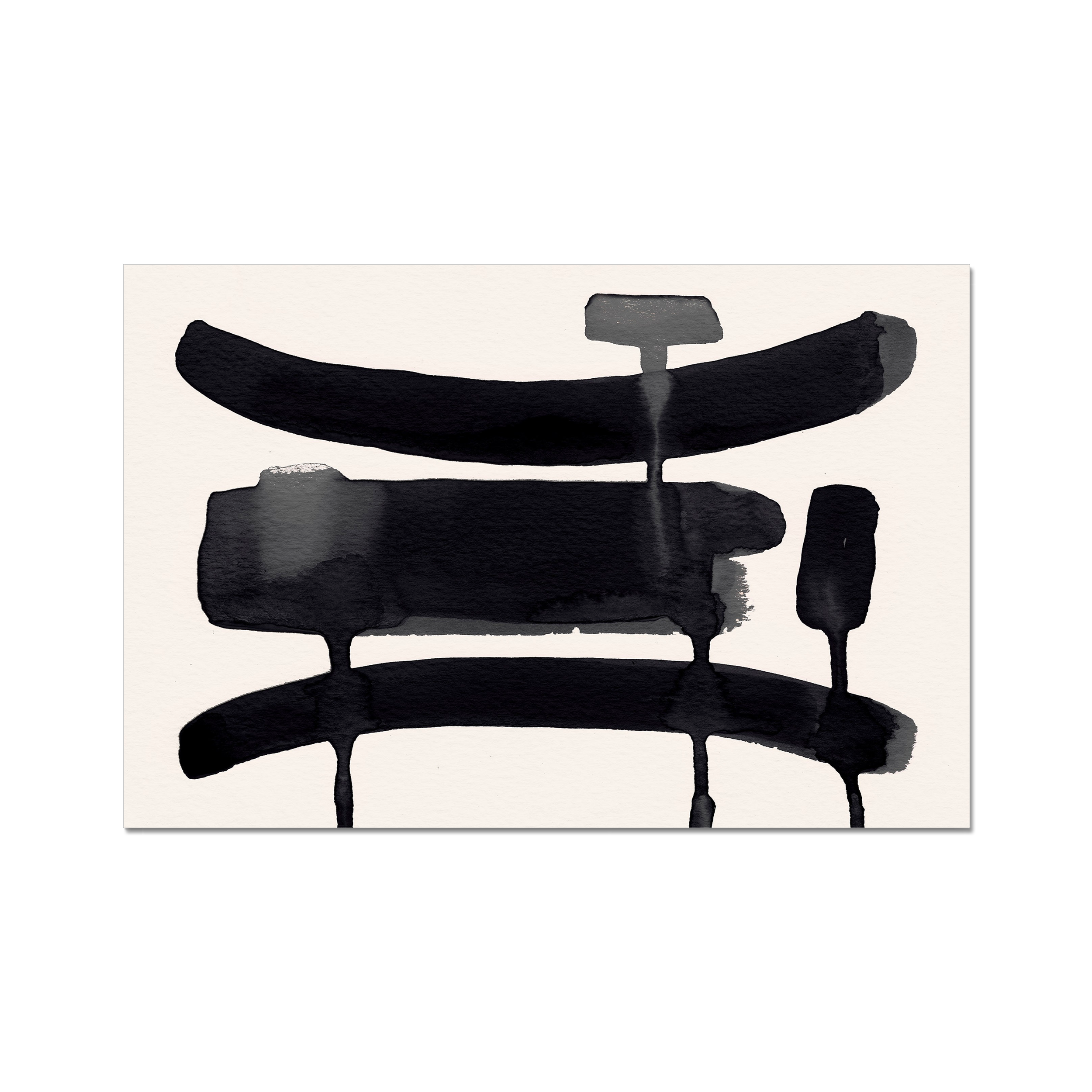 Ink Composition 09 black abstract wall art print horizontal fine art giclée