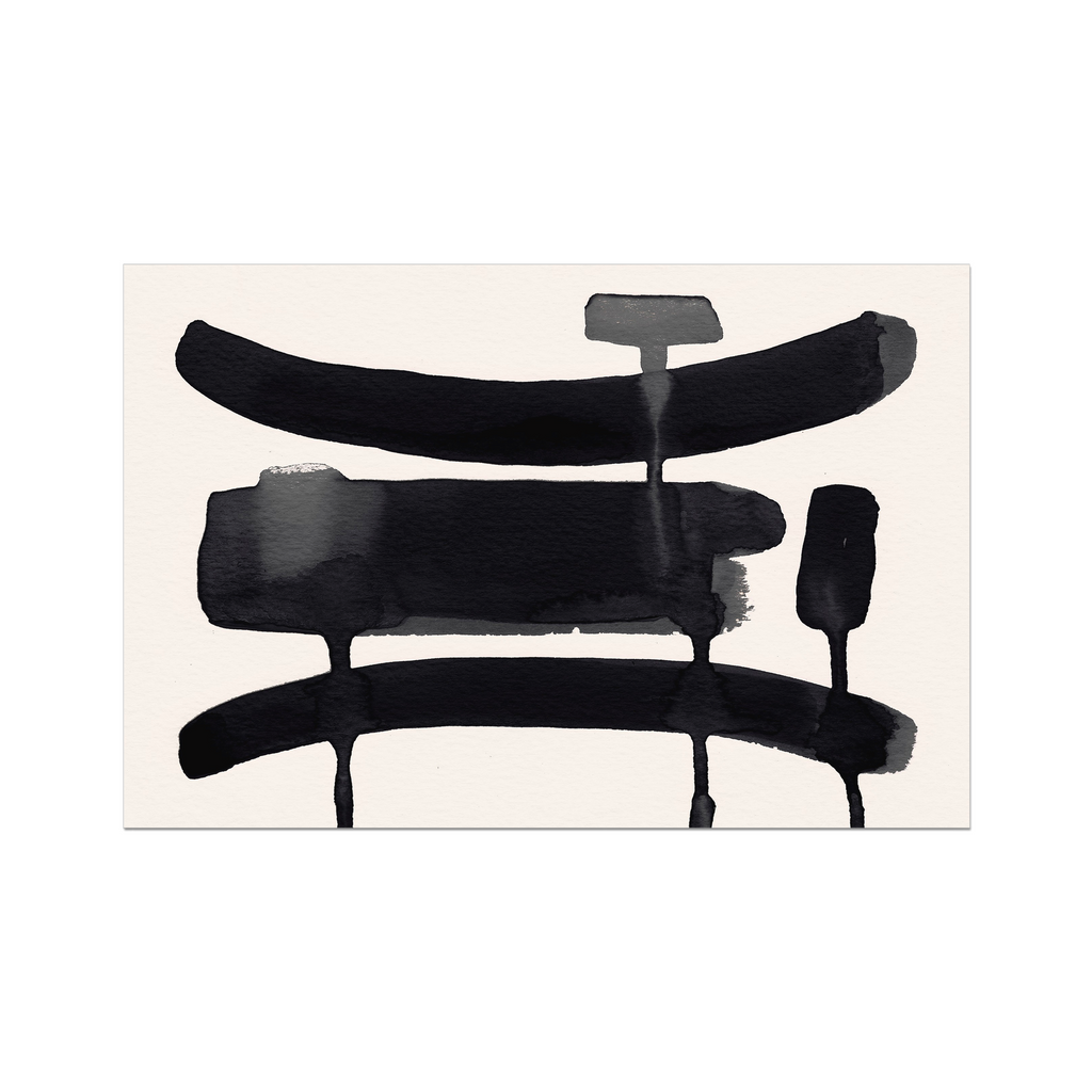 Ink Composition 09 black abstract wall art print horizontal fine art giclée