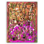 Broken Beat 02 abstract wall art print with layered colour, fragmented forms and gestural marks