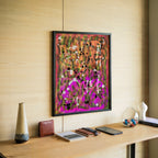 Broken Beat 02 abstract wall art print styled in a modern interior