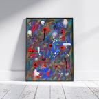 Broken Beat 03 framed abstract wall art print shown off wall with black frame