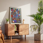 Broken Beat 03 abstract wall art print styled in a modern interior