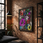 Broken Beat 04 abstract wall art print styled in a modern interior