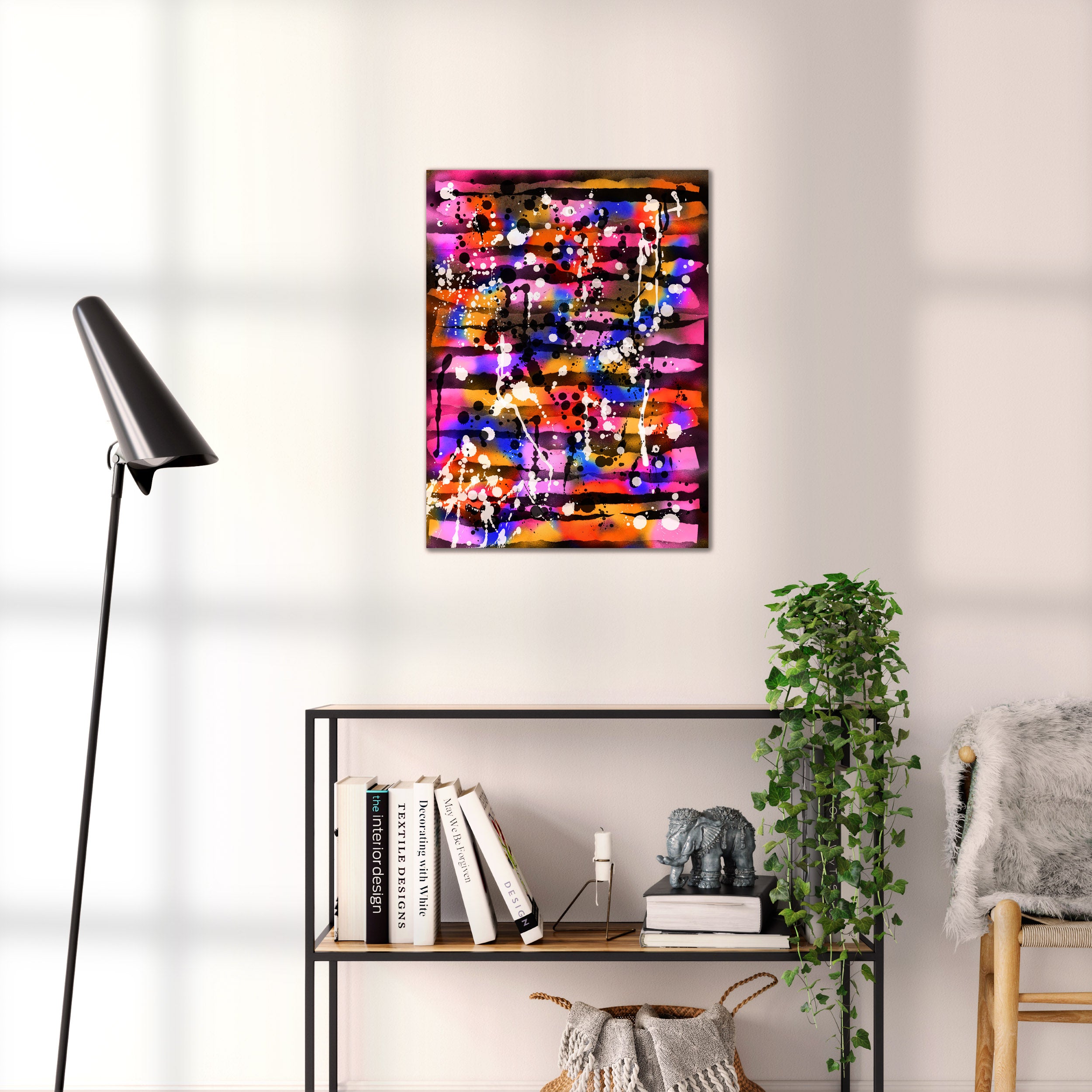 Broken Beat 05 abstract wall art print shown to scale at 45 x 60 cm