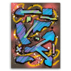 Broken Beat 07 abstract wall art print with layered colour, fragmented forms and gestural marks