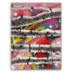 Broken Beat 08 abstract wall art print with layered colour, fragmented forms and gestural marks