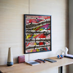 Broken Beat 08 abstract wall art print styled in a modern interior