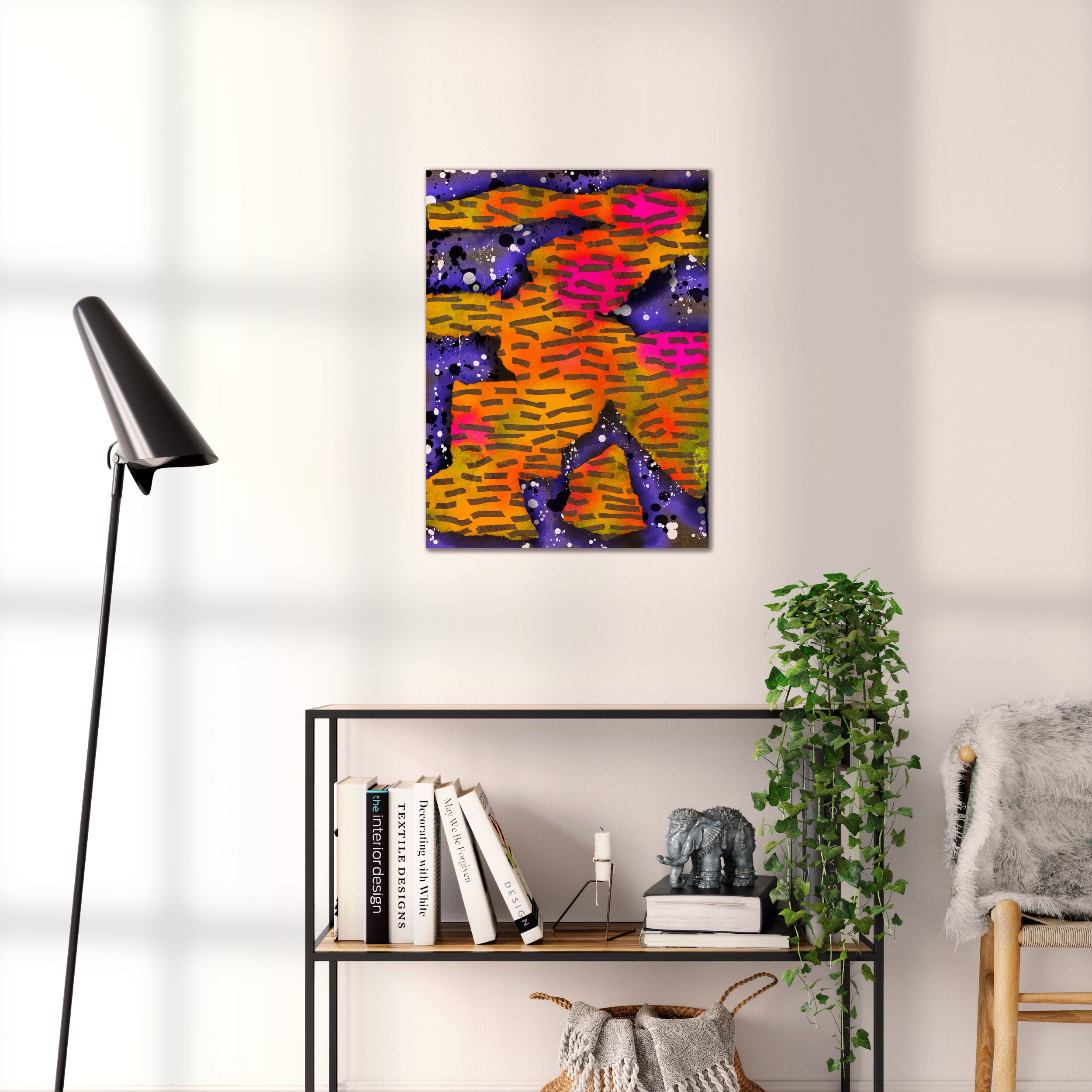 Broken Beat 10 abstract wall art print shown to scale at 45 x 60 cm