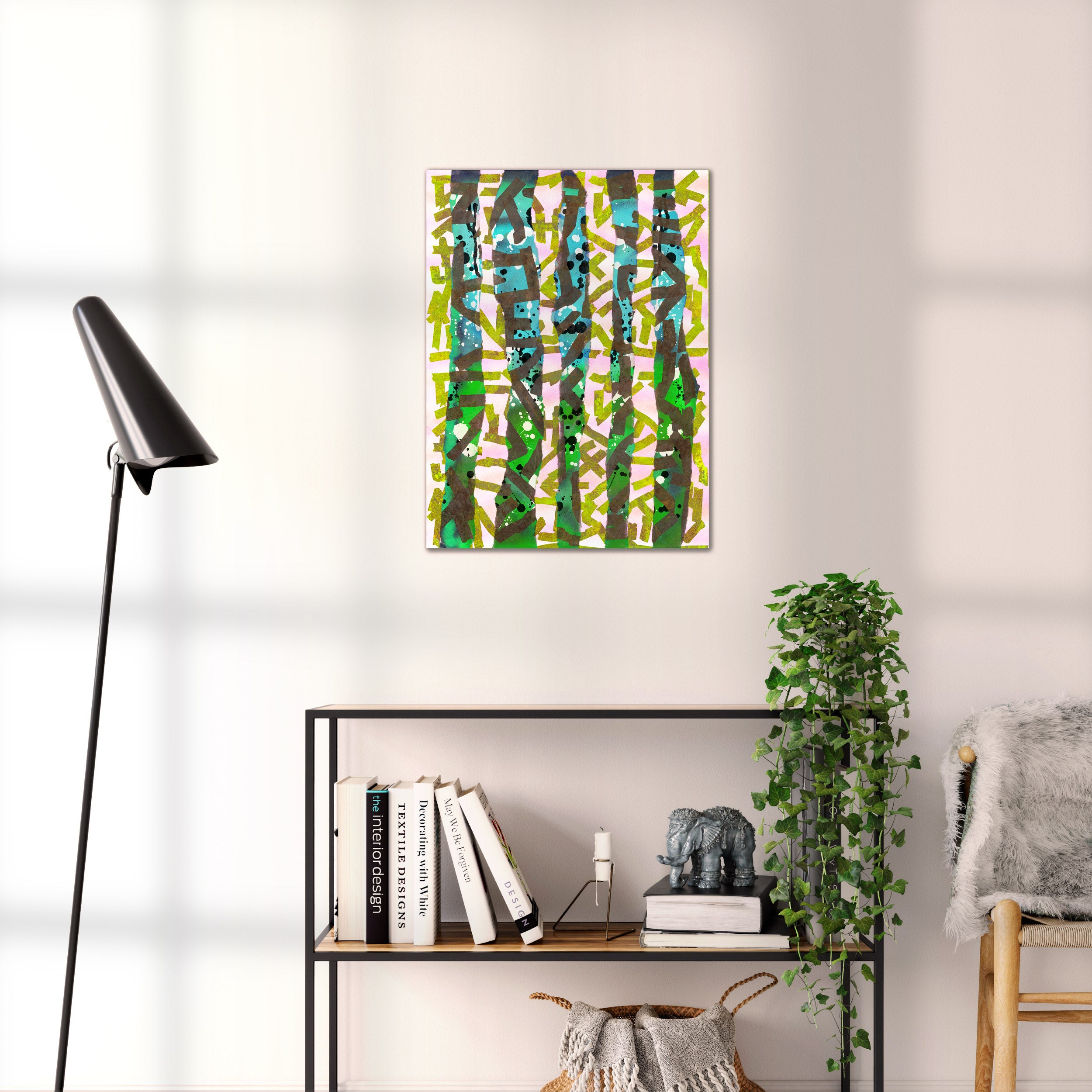 Broken Beat 11 abstract wall art print shown to scale at 45 x 60 cm