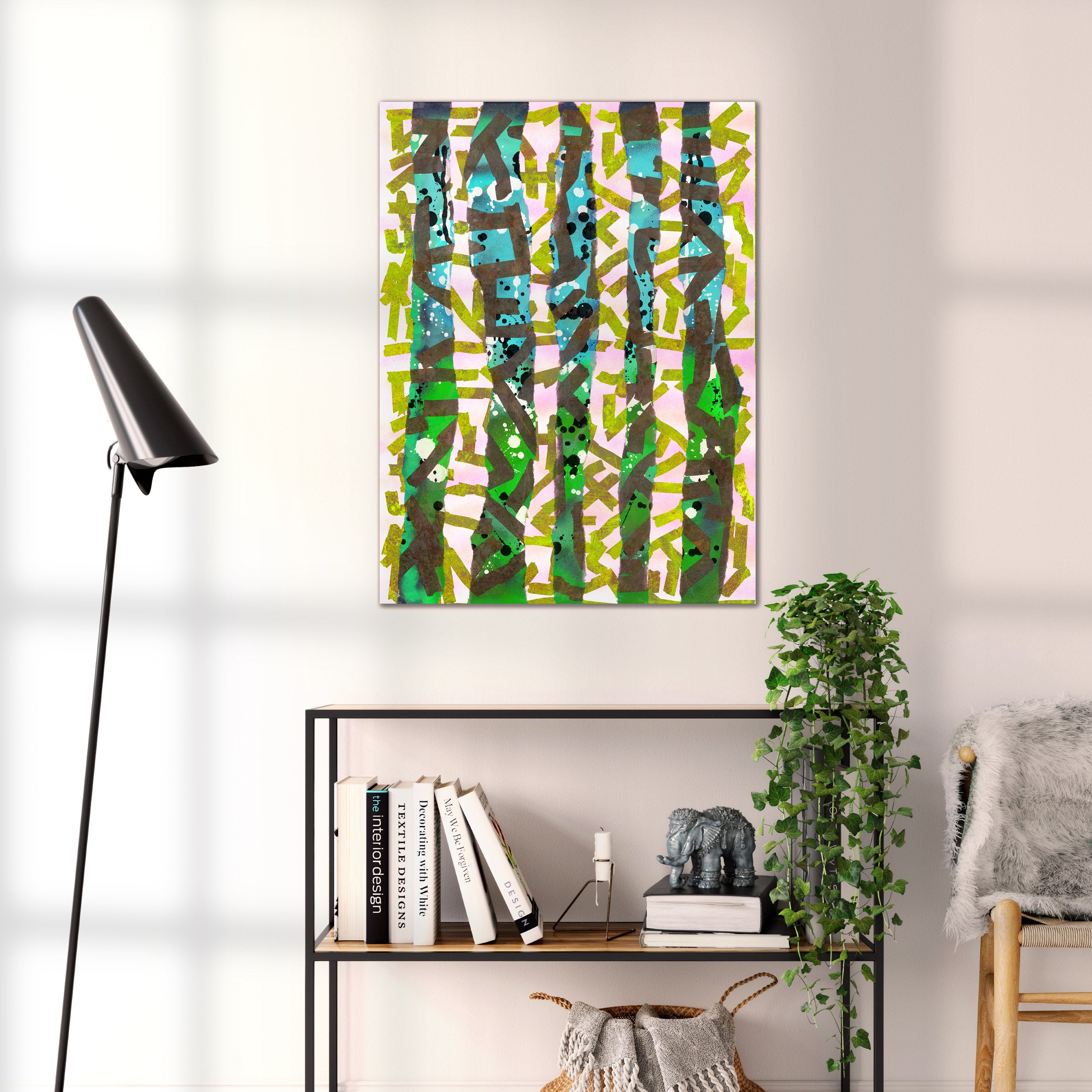 Broken Beat 11 abstract wall art print shown to scale at 60 x 80 cm