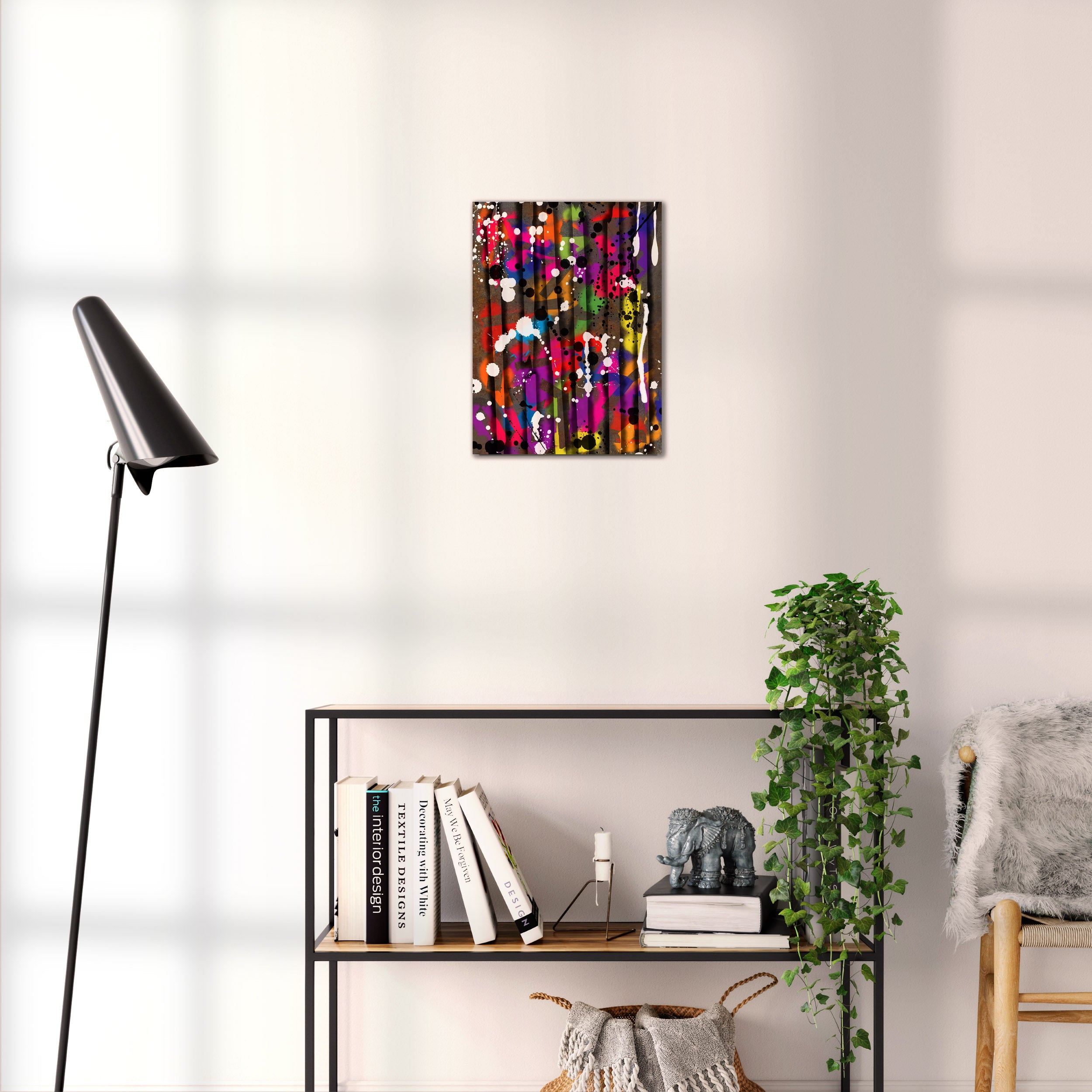 Broken Beat 12 abstract wall art print shown to scale at 30 x 40 cm