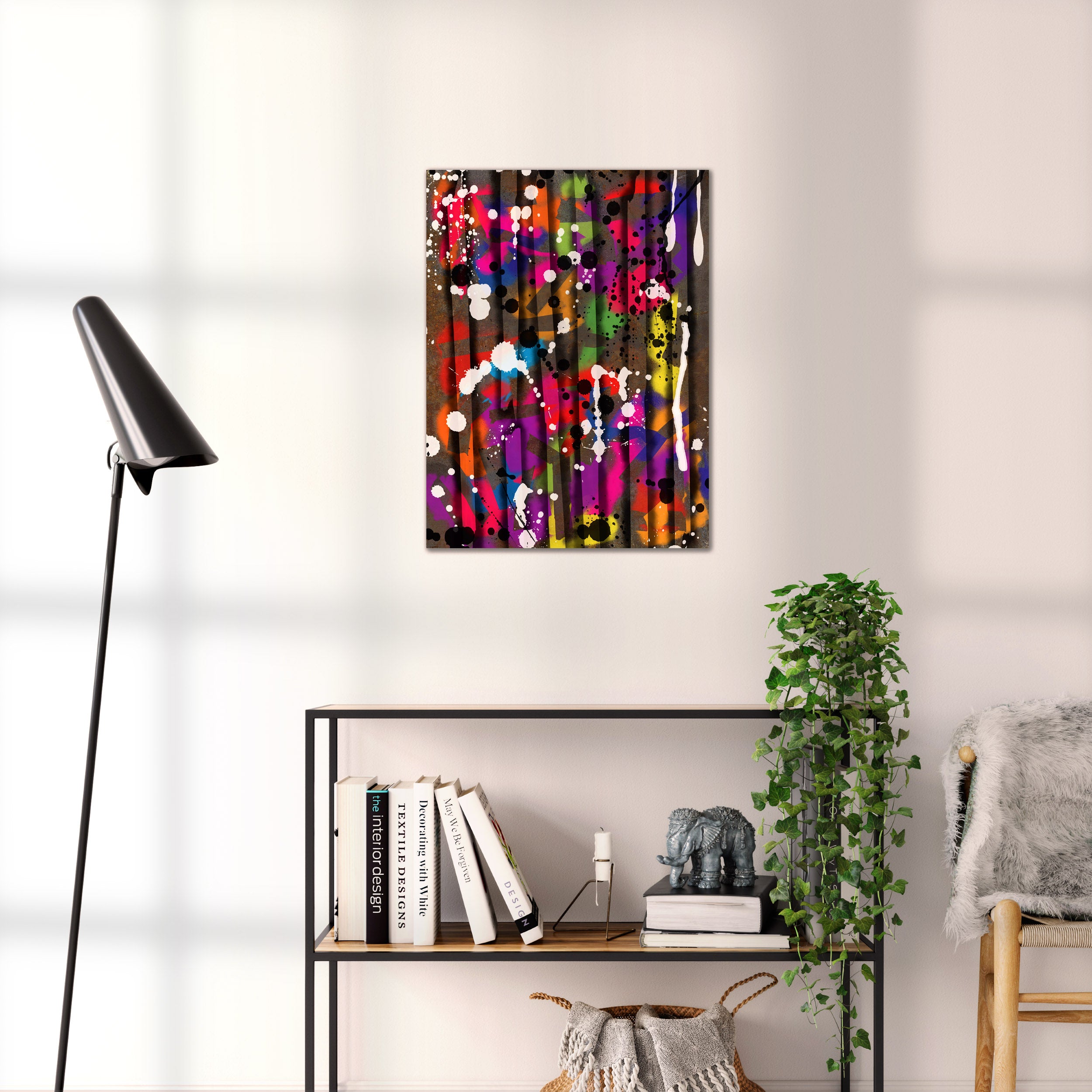 Broken Beat 12 abstract wall art print shown to scale at 45 x 60 cm