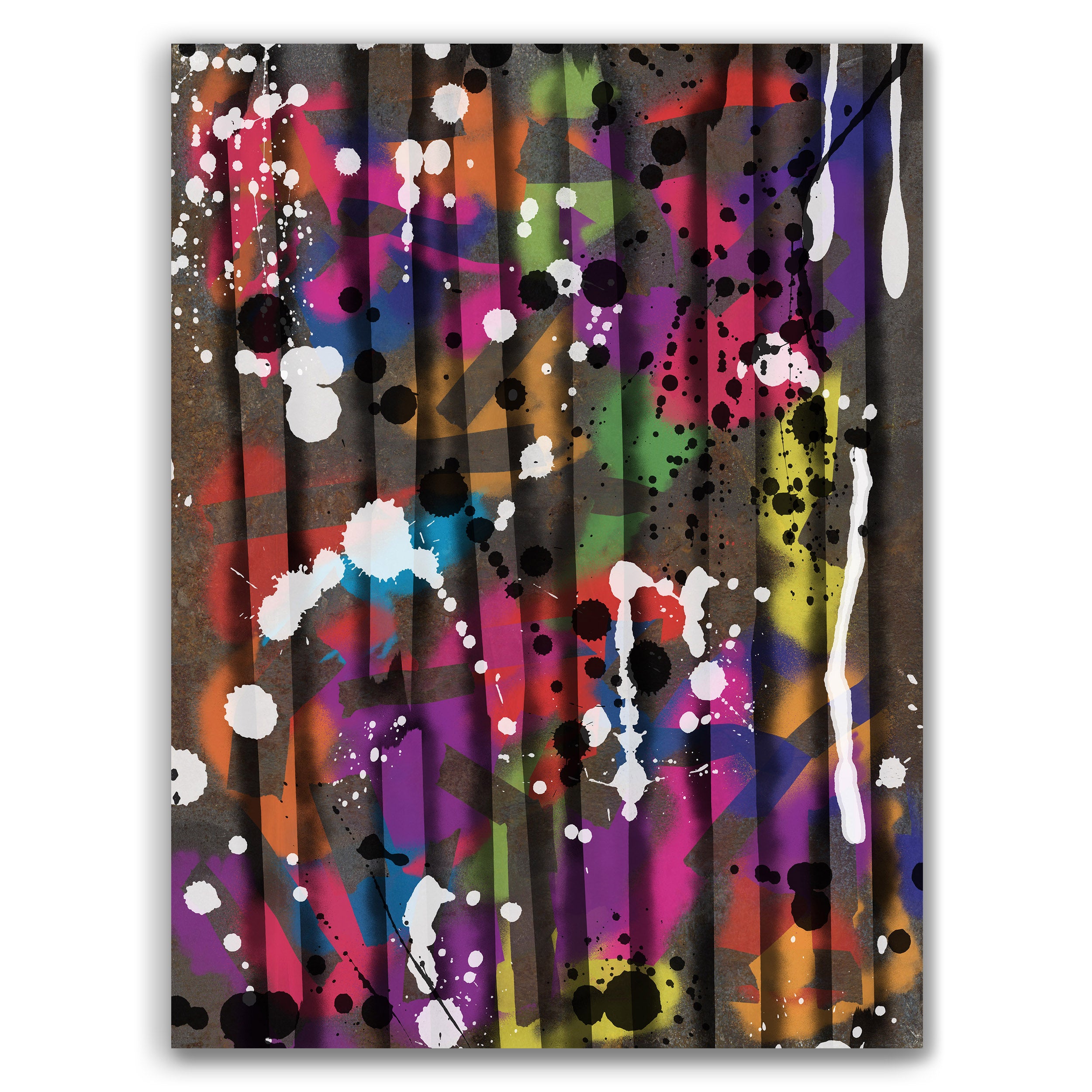 Broken Beat 12 abstract wall art print with layered colour, fragmented forms and gestural marks