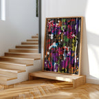 Broken Beat 12 colourful contemporary abstract print shown in a modern room setting