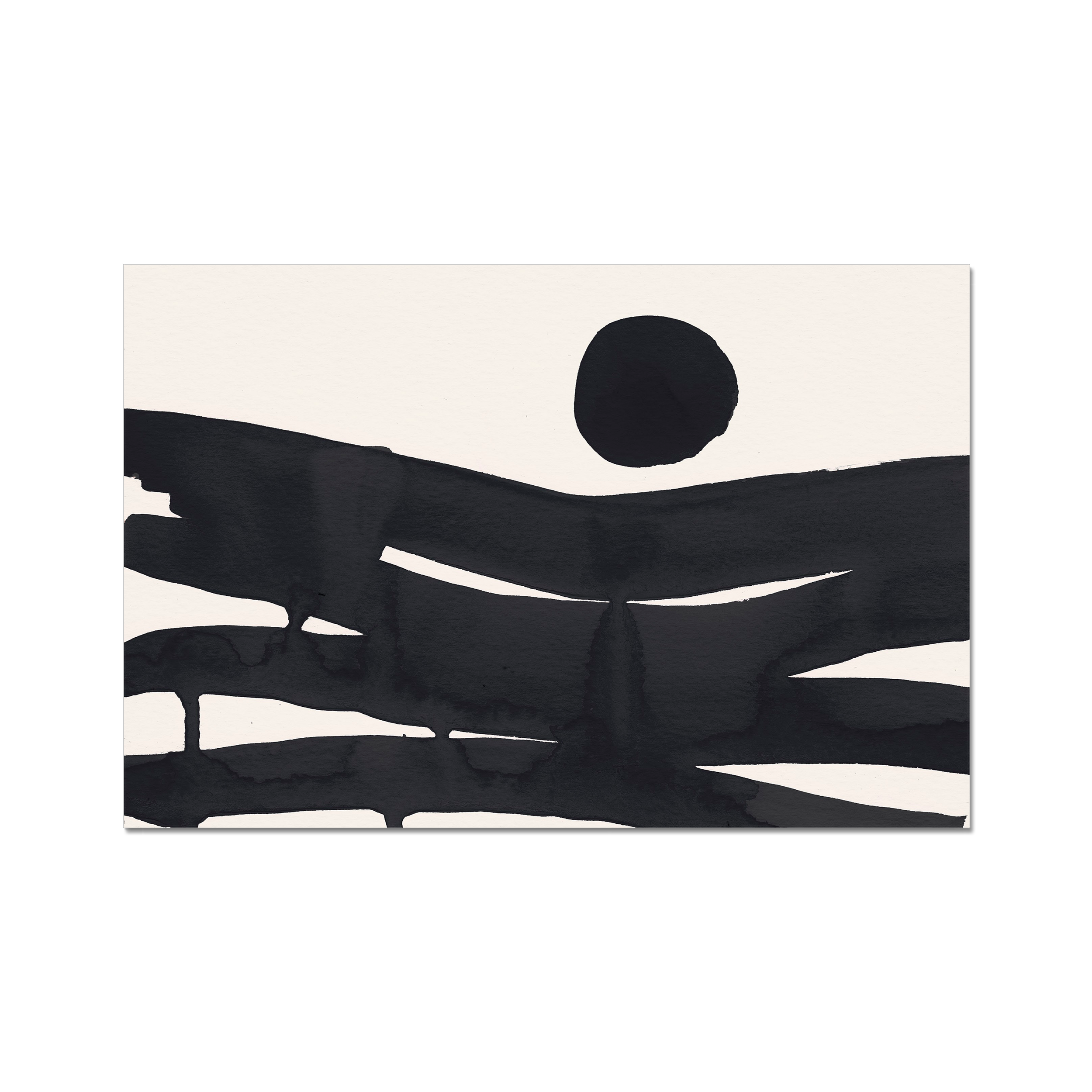 Ink Composition 10 black abstract wall art print horizontal fine art giclée