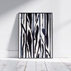 Composition in Ink 22 framed art print in black ink – contemporary abstract giclée print shown in frame, portrait format, 60×80 cm, no scale reference, Open Wall Studio