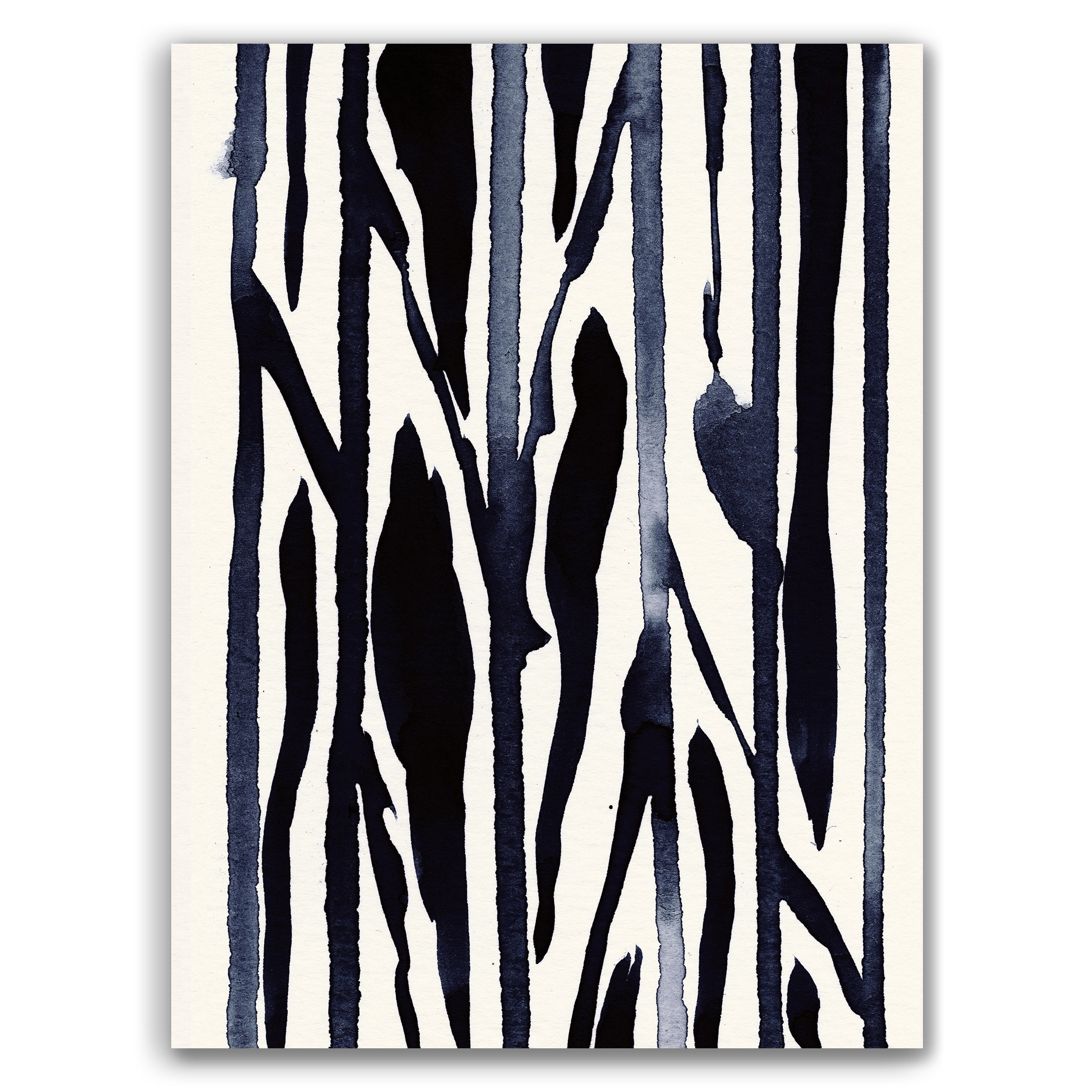 Composition in Ink 22 – pure abstract giclée art print in black ink, contemporary minimalist wall art, portrait format, 45×60 cm, Open Wall Studio Studies in Ink collection