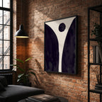 Composition in Ink 08 in black ink displayed in a modern interior, room mockup view one – abstract giclée wall art, 30×40 cm, portrait format, Open Wall Studio