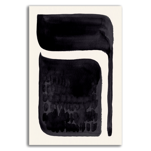 Ink Composition 06 black vertical abstract wall art print on fine art paper