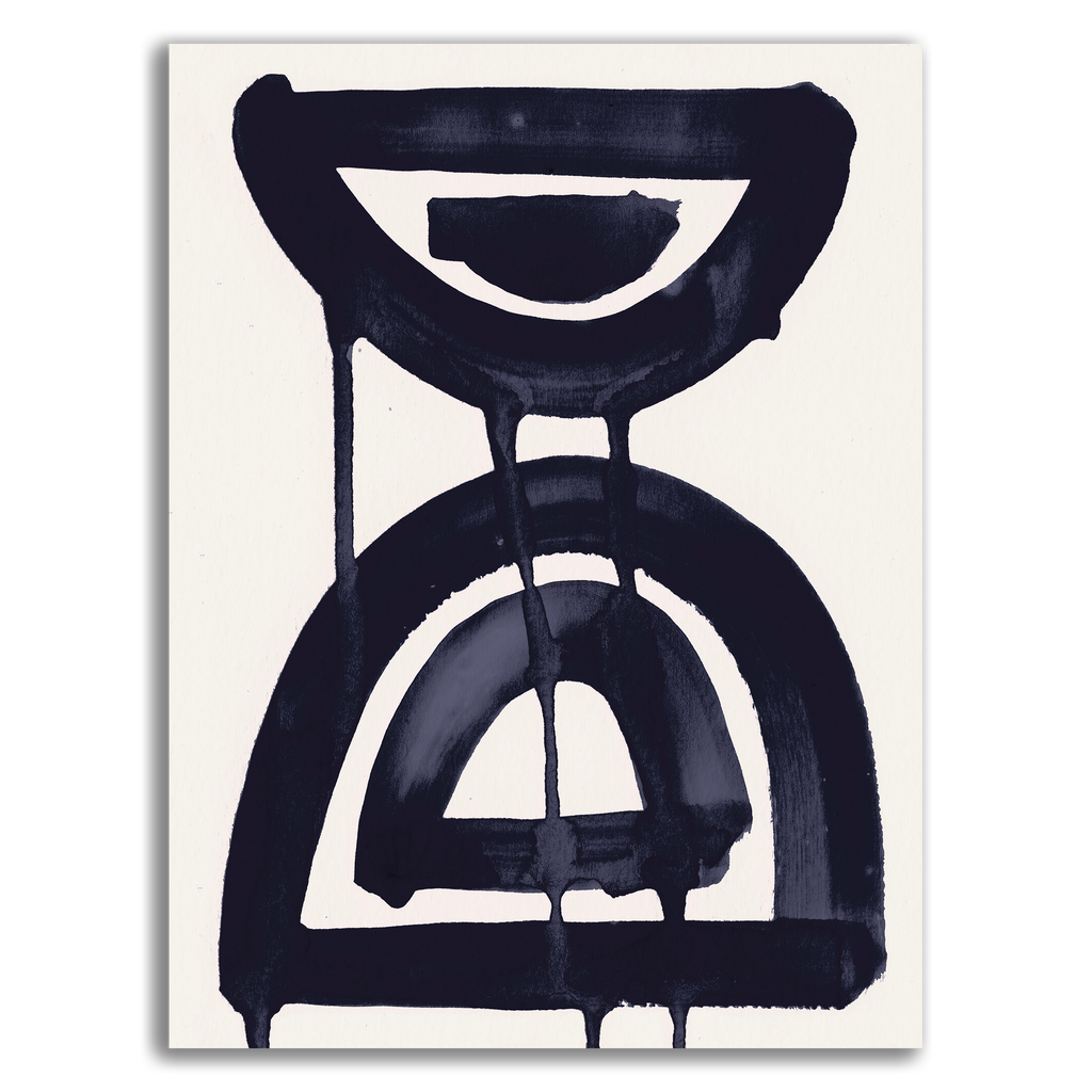 Ink Composition 07 black vertical abstract wall art print on fine art paper