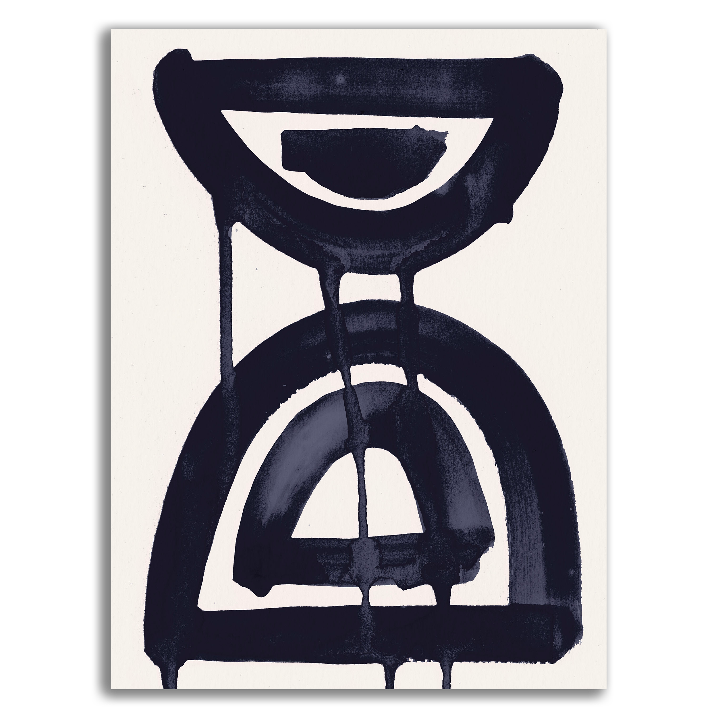 Ink Composition 07 black vertical abstract wall art print on fine art paper