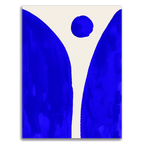 Ink Composition 08 Blue vertical abstract wall art print on fine art paper