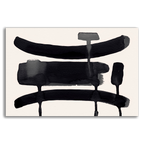 Ink Composition 09 black Horizontal abstract wall art print on fine art paper