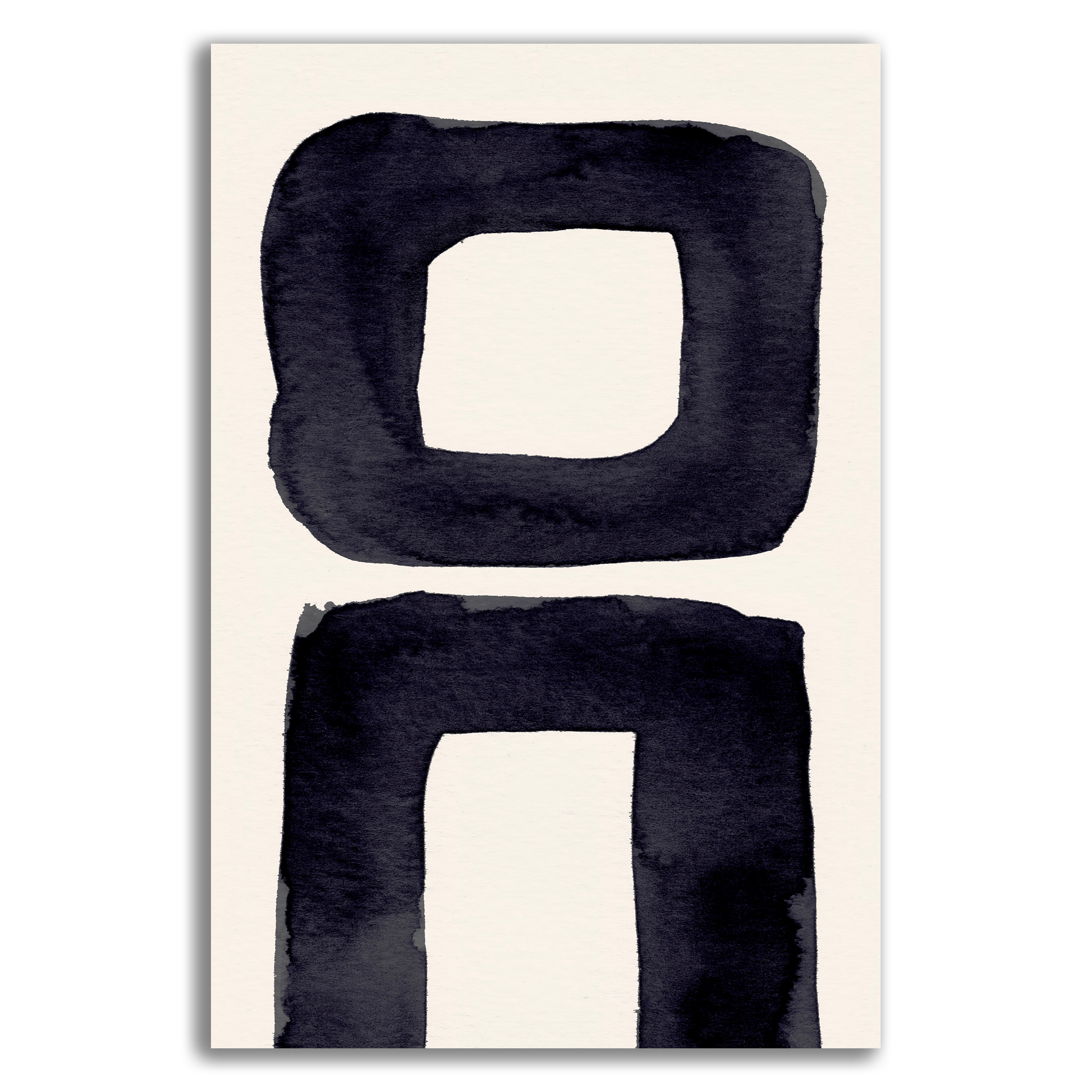 Ink Composition 21 black vertical abstract wall art print on fine art paper