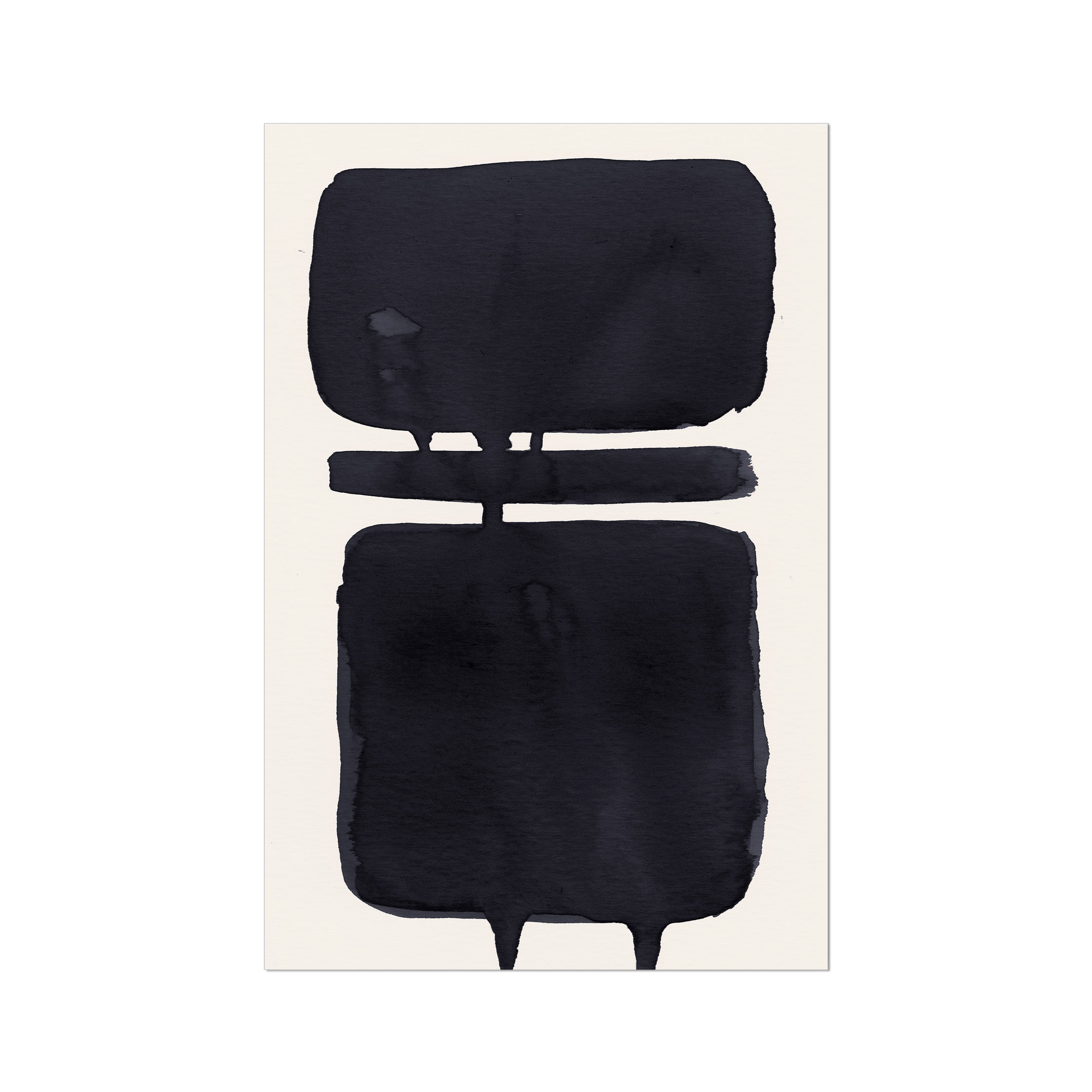 Ink Composition 18 black abstract wall art print vertical fine art giclée