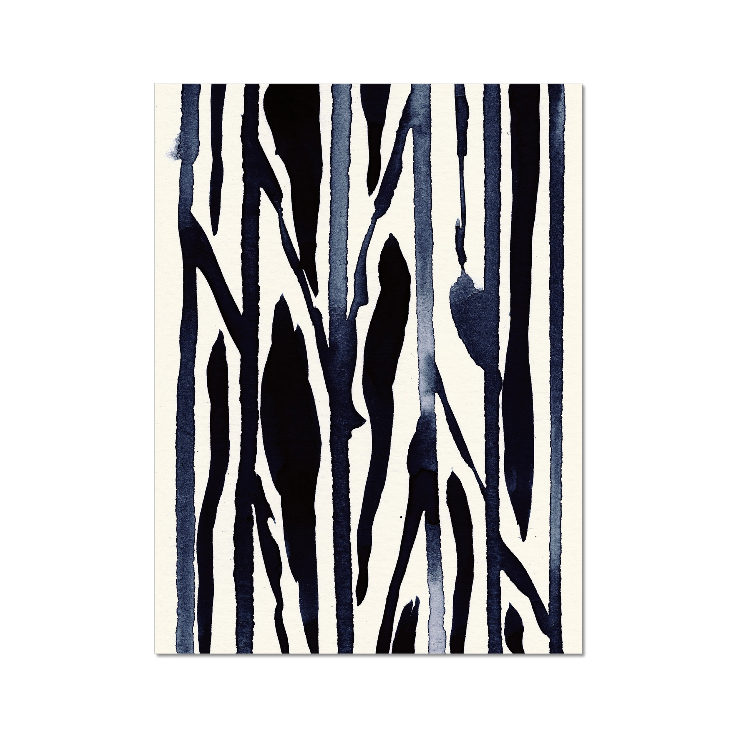 Ink Composition 22 black abstract wall art print vertical fine art giclée