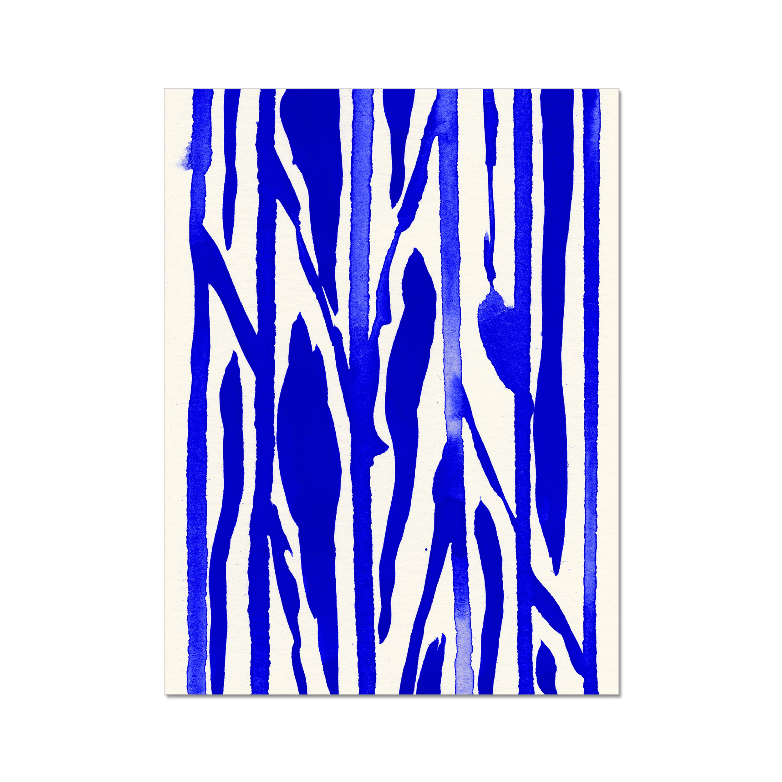 Ink Composition 22 blue abstract wall art print vertical fine art giclée