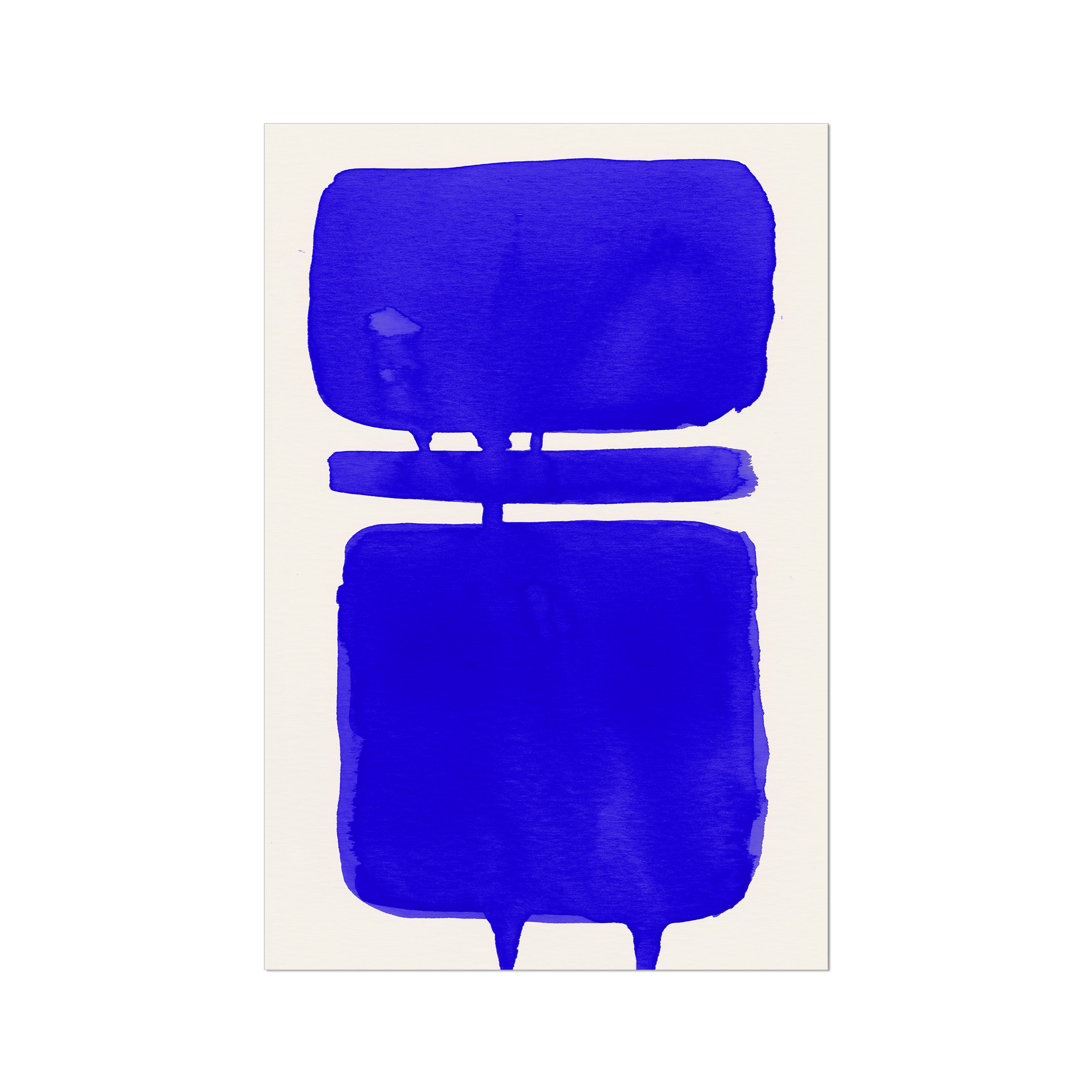 Ink Composition 18 blue abstract wall art print vertical fine art giclée
