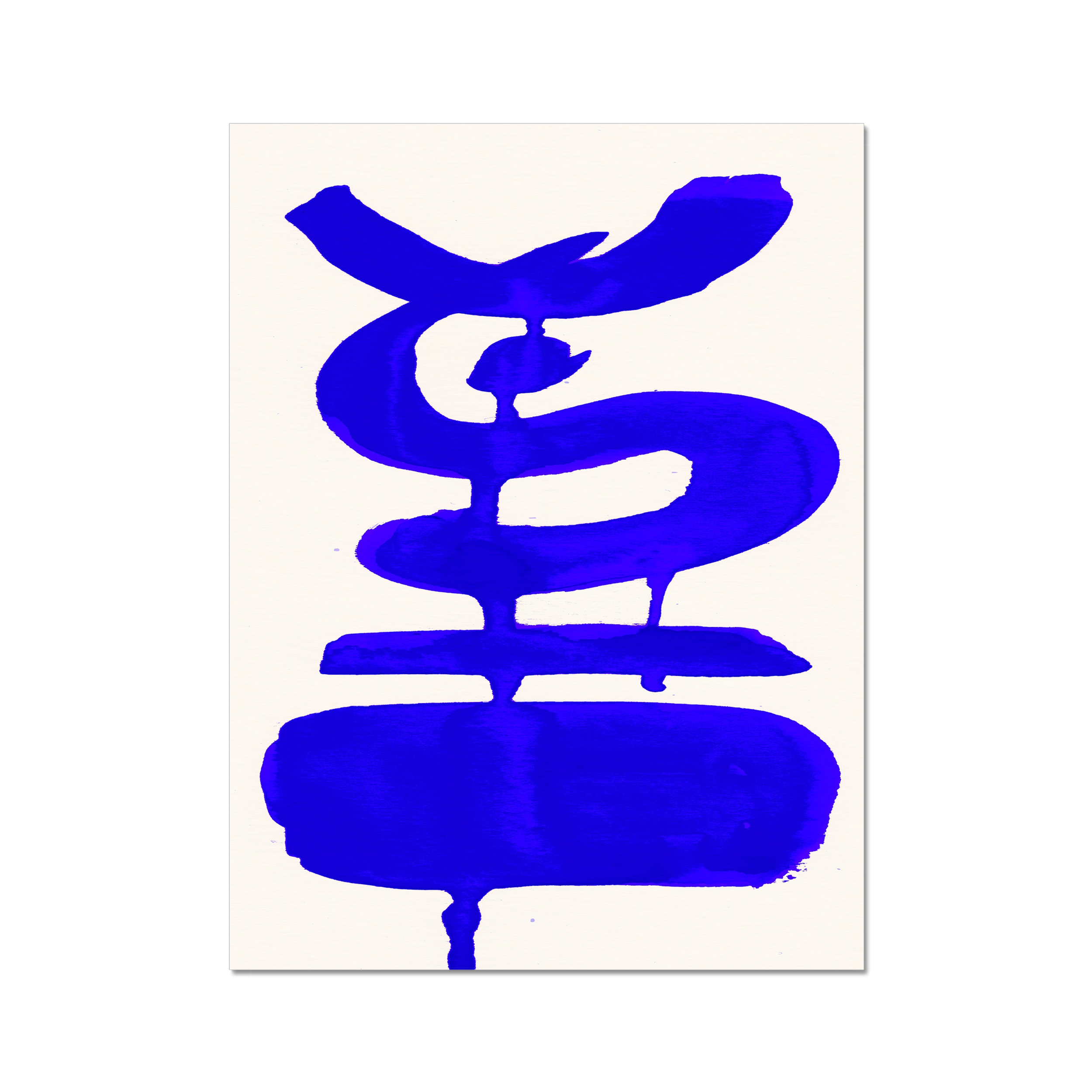 Ink Composition 19 blue abstract wall art print vertical fine art giclée
