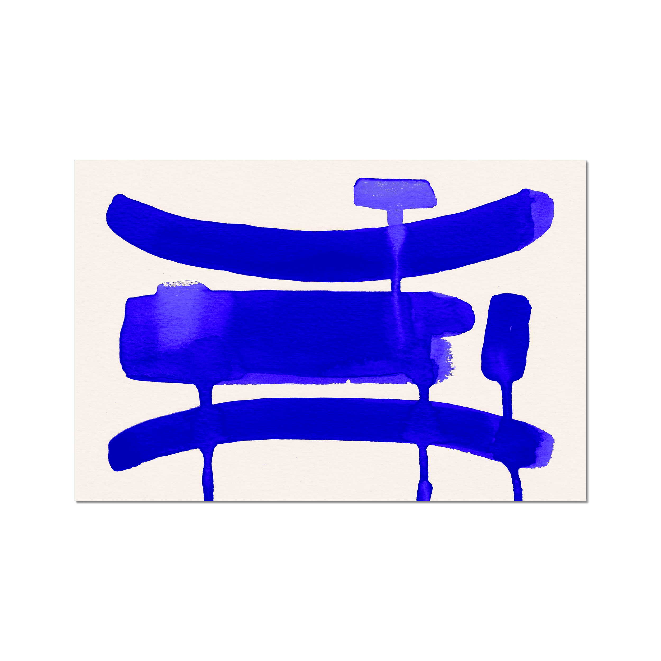 Ink Composition 09 blue abstract wall art print horizontal fine art giclée