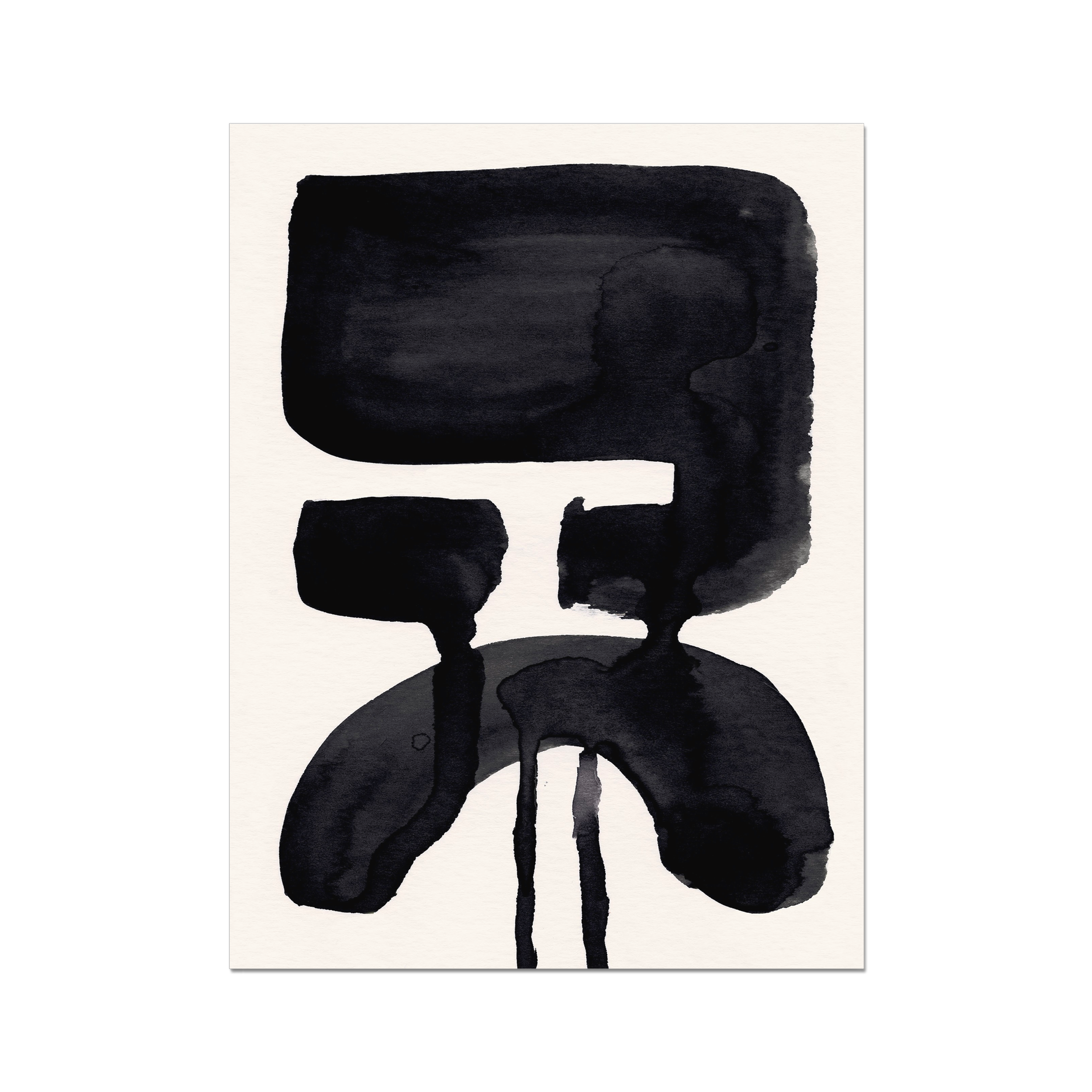 Ink Composition 20 black abstract wall art print vertical fine art giclée