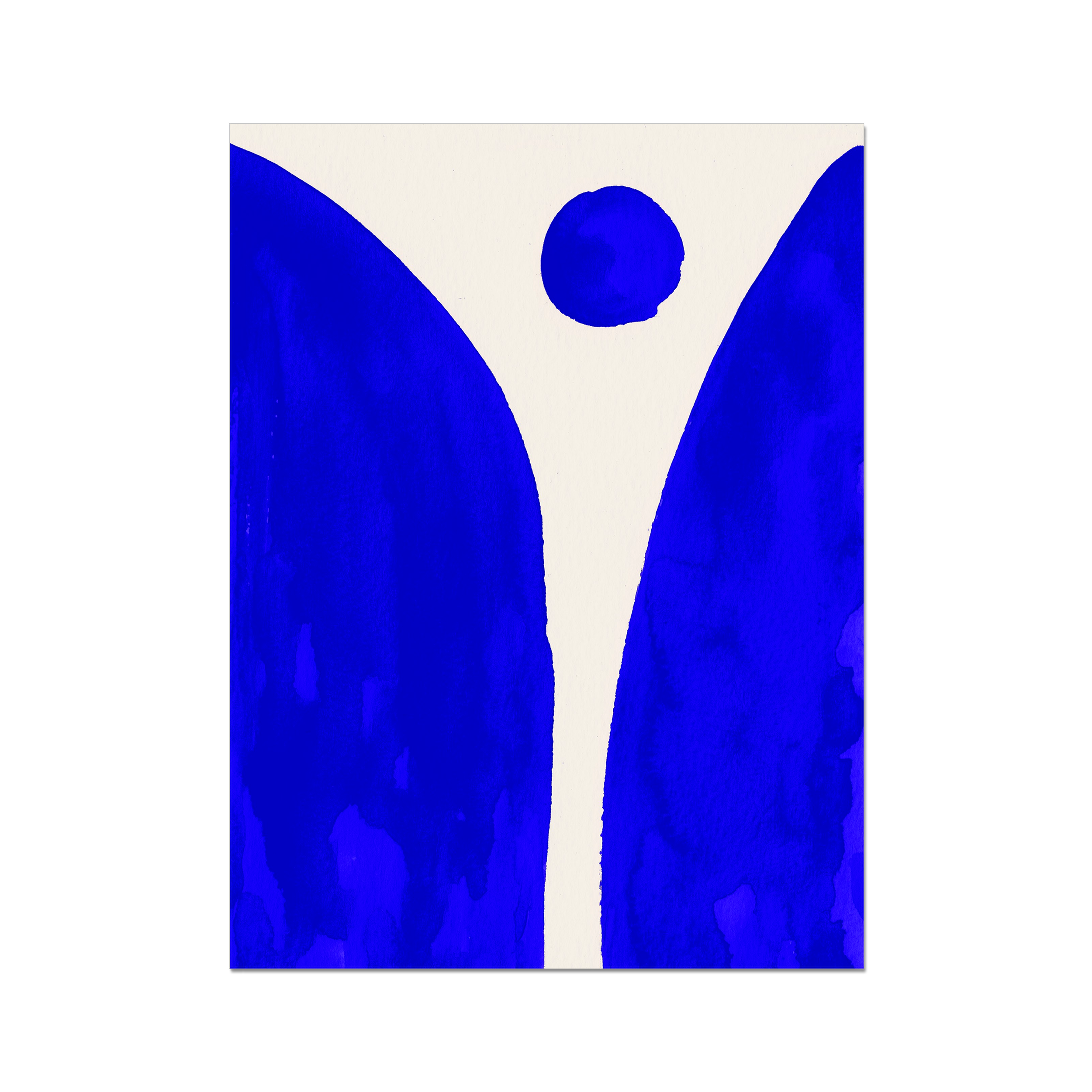 Ink Composition 08 blue abstract wall art print vertical fine art giclée