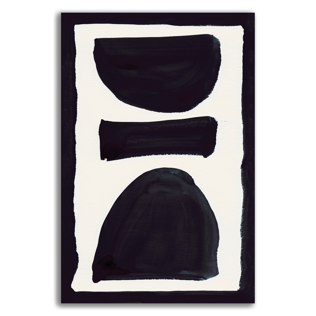 Ink Composition 17 black vertical abstract wall art print on fine art paper