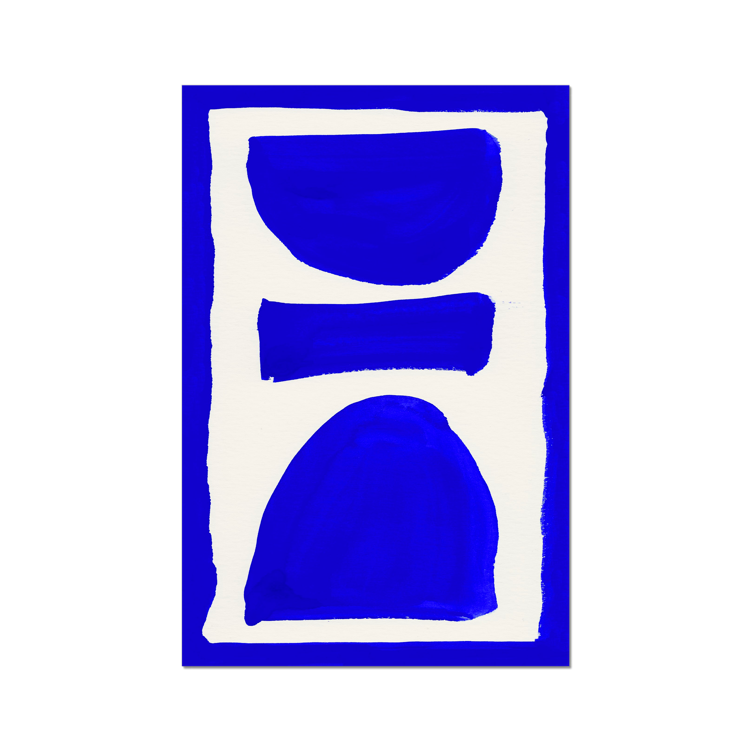 Ink Composition 17 blue abstract wall art print vertical fine art giclée