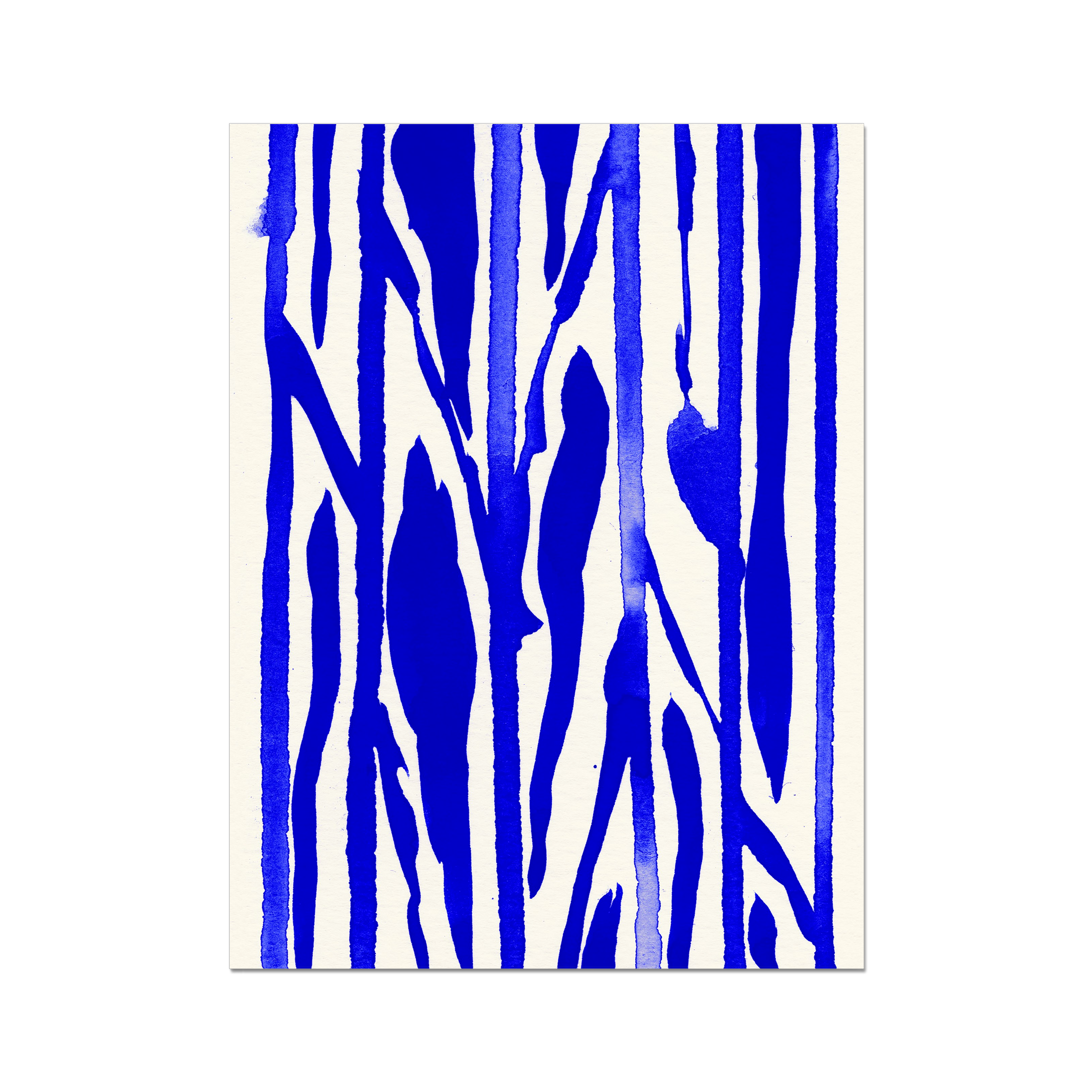 Ink Composition 22 blue abstract wall art print vertical fine art giclée
