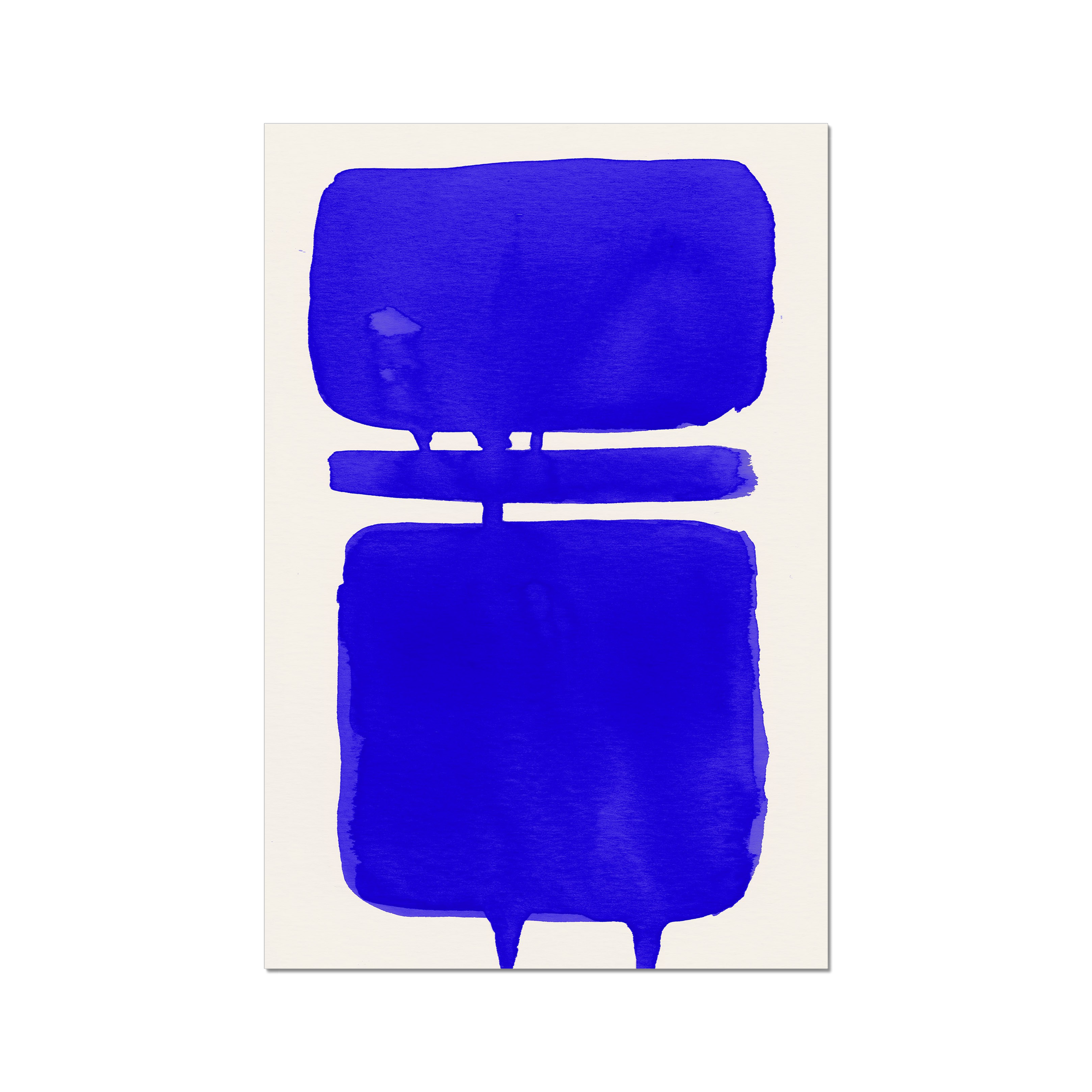 Ink Composition 18 blue abstract wall art print vertical fine art giclée