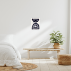 Contemporary abstract minimalist wall art print in modern bedroom