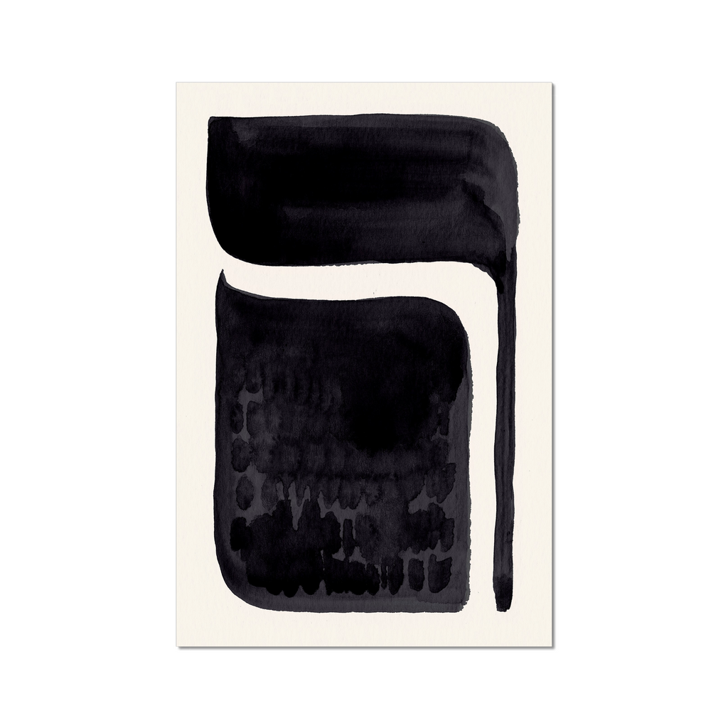 Ink Composition 06 black abstract wall art print vertical fine art giclée