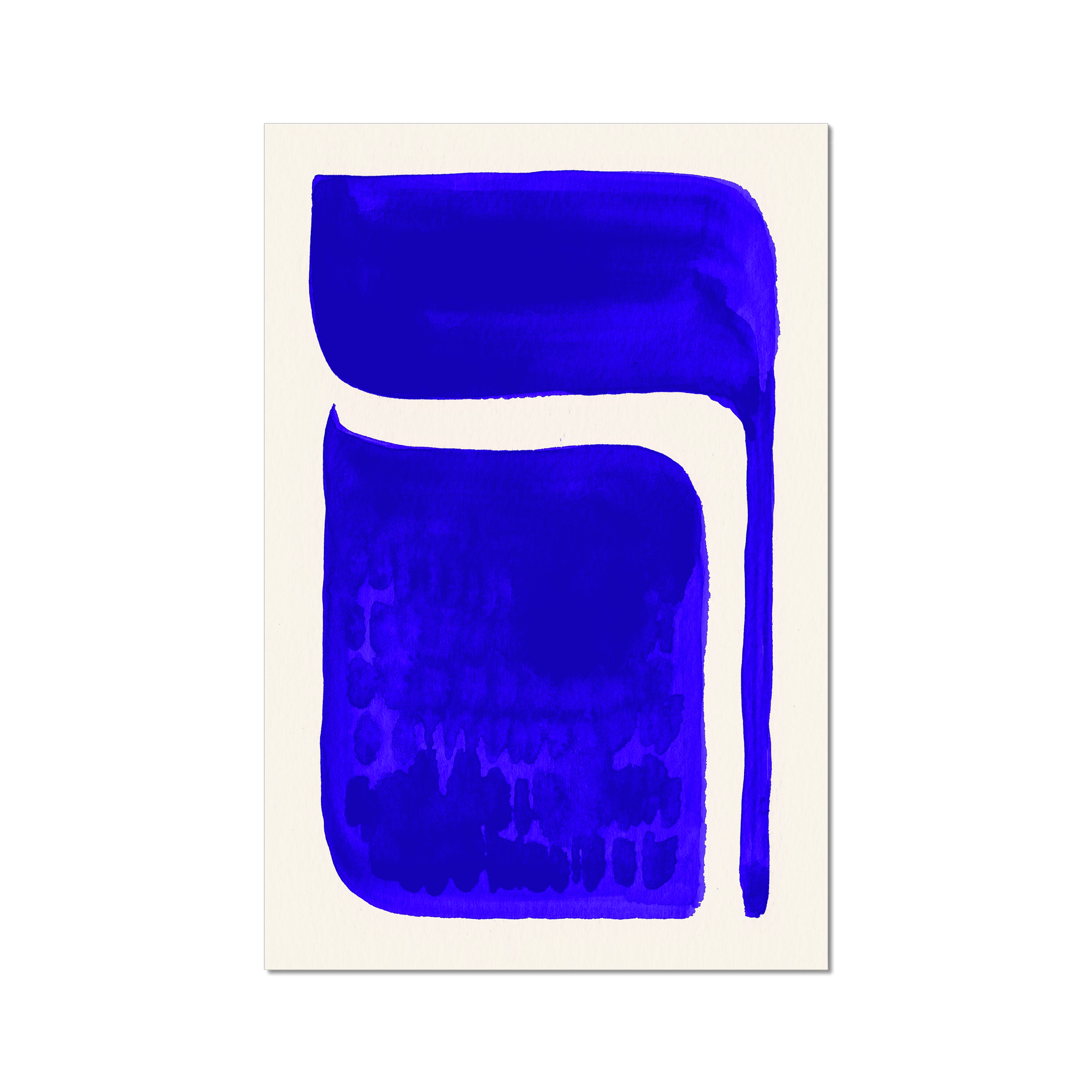 Ink Composition 06 blue abstract wall art print vertical fine art giclée