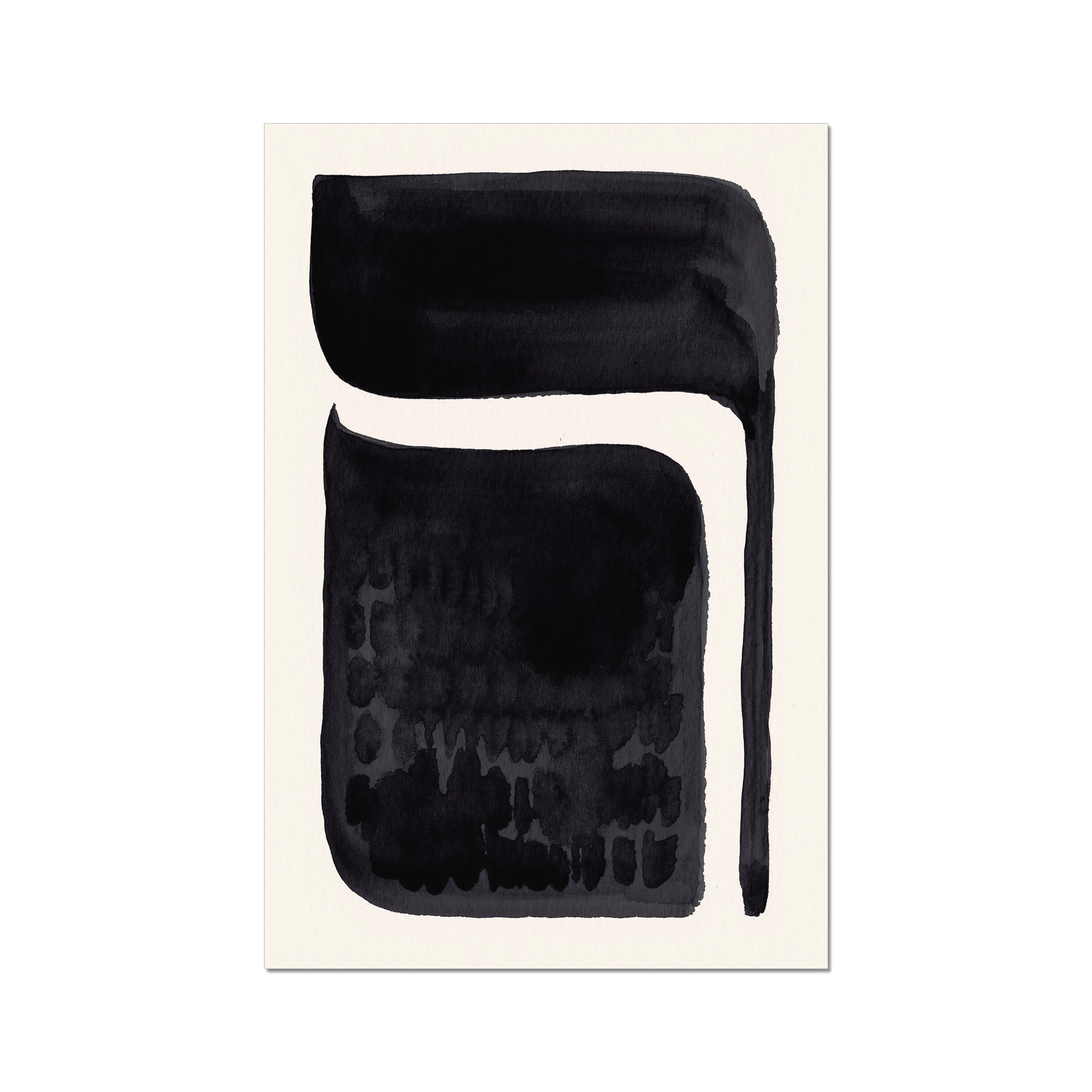 Ink Composition 06 black abstract wall art print vertical fine art giclée