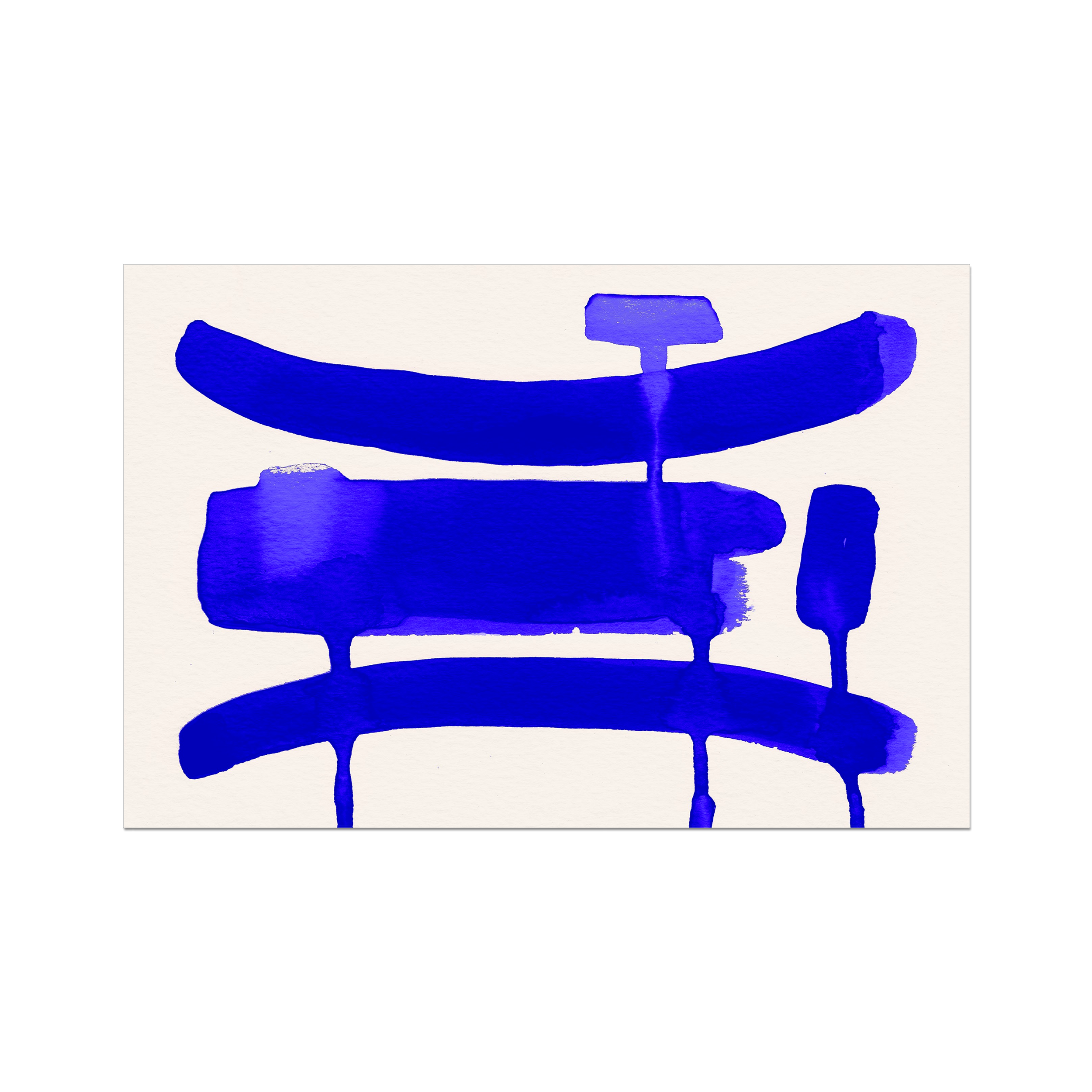 Ink Composition 09 blue abstract wall art print horizontal fine art giclée