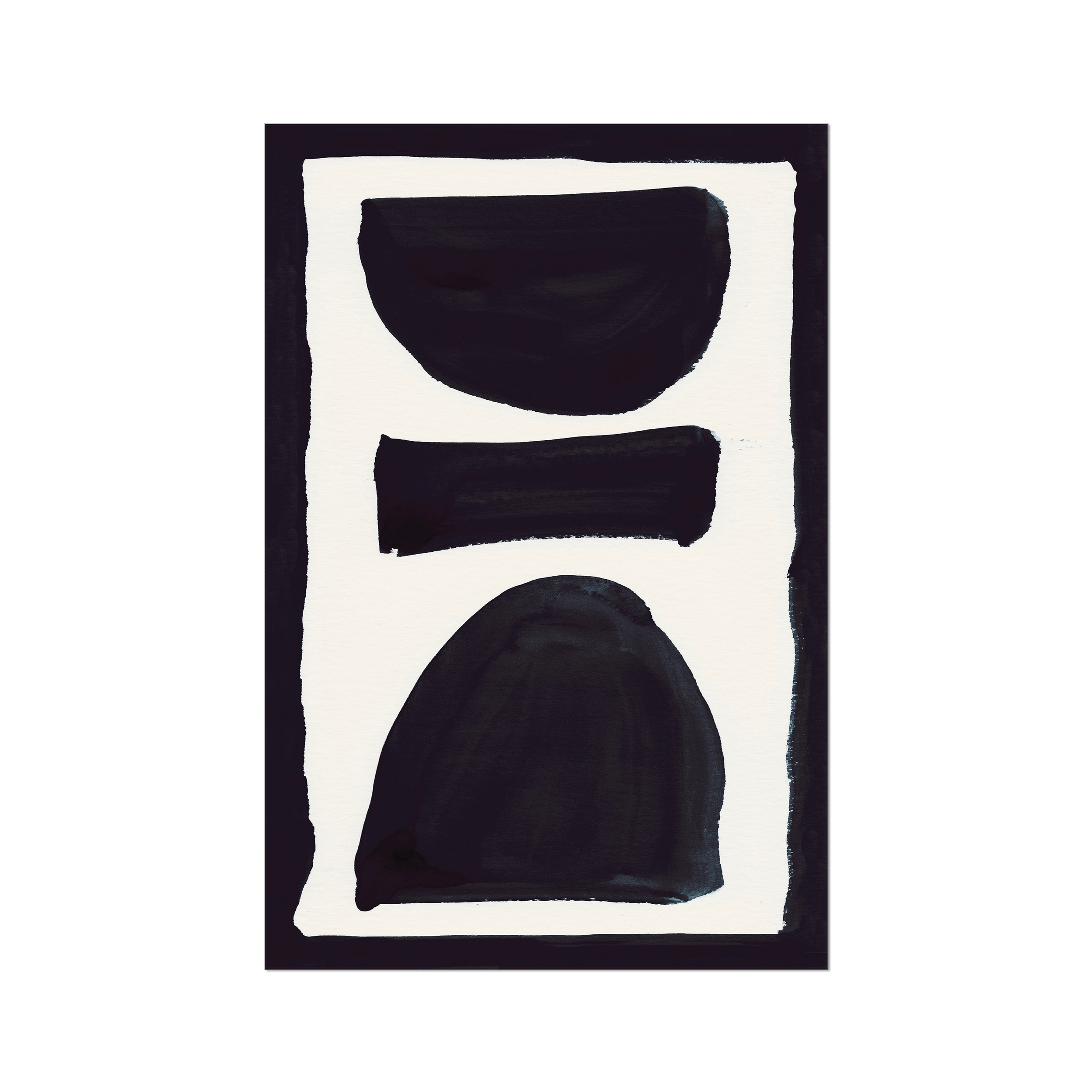 Ink Composition 17 black abstract wall art print vertical fine art giclée