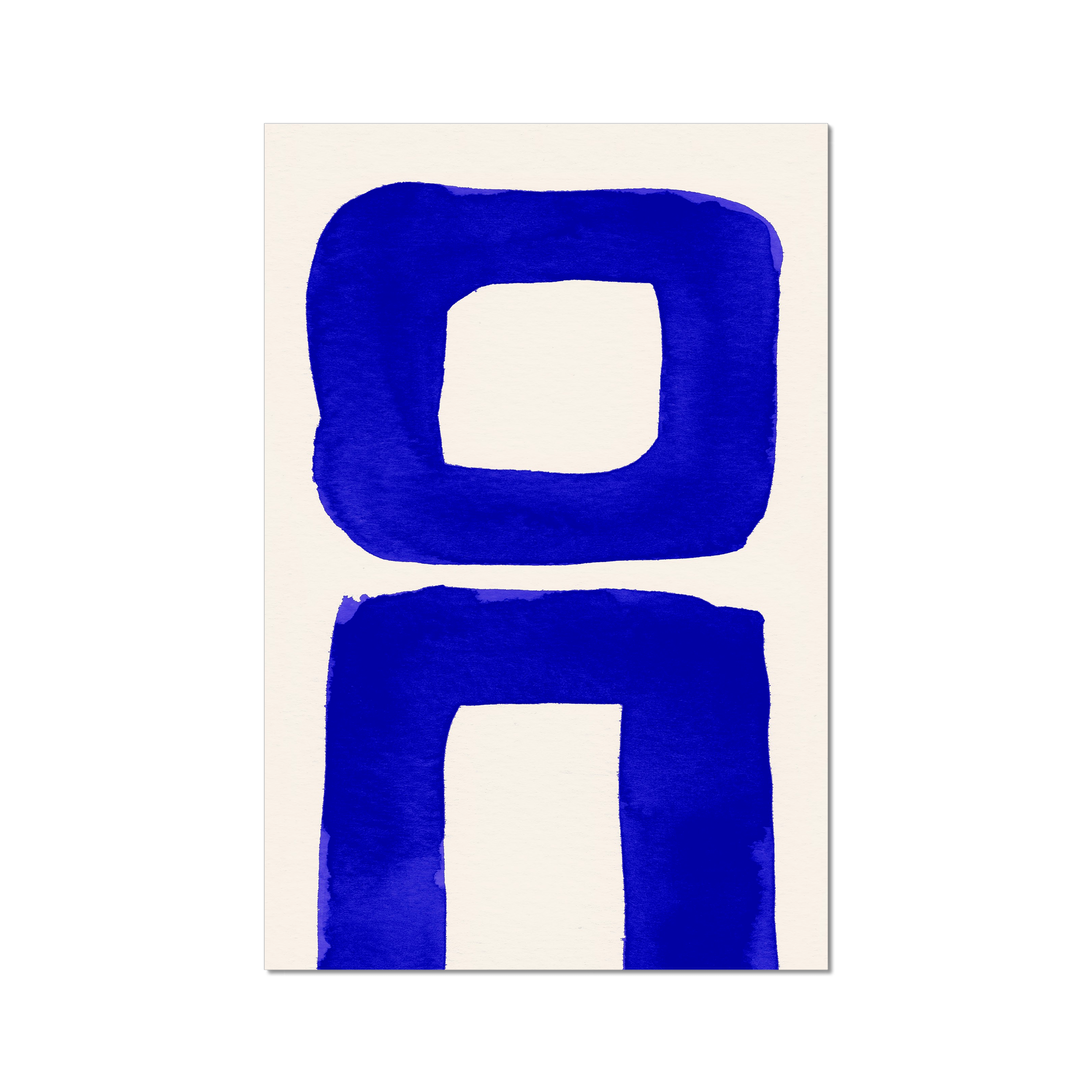 Ink Composition 21 blue abstract wall art print vertical fine art giclée